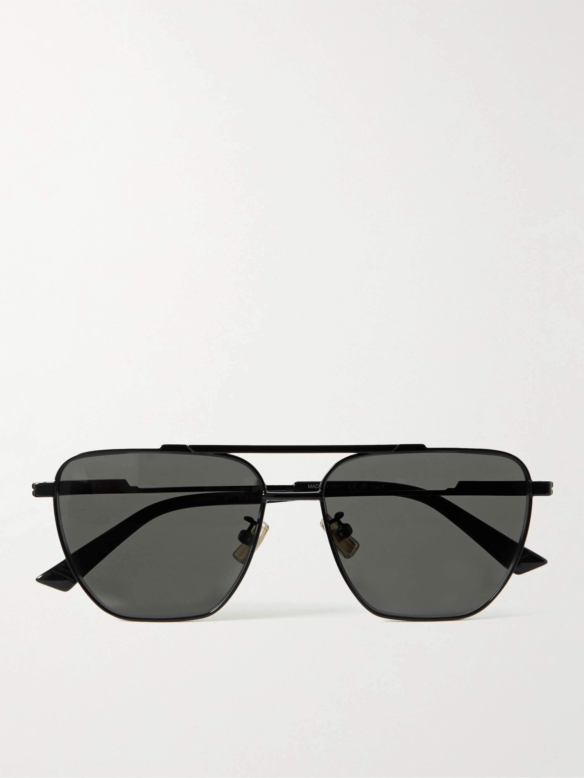 BOTTEGA VENETA Aviator-style coated metal sunglasses