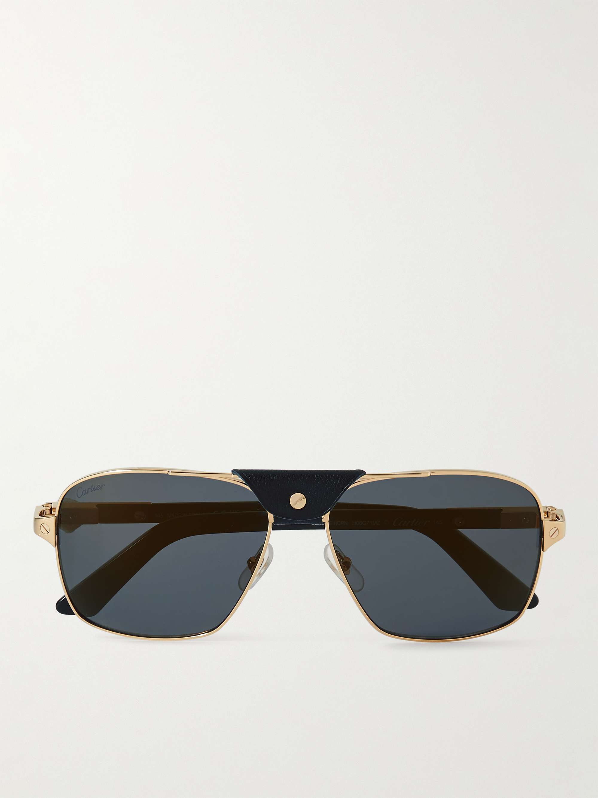 CARTIER Aviator-Style Leather-Trimmed and Acetate | MR PORTER