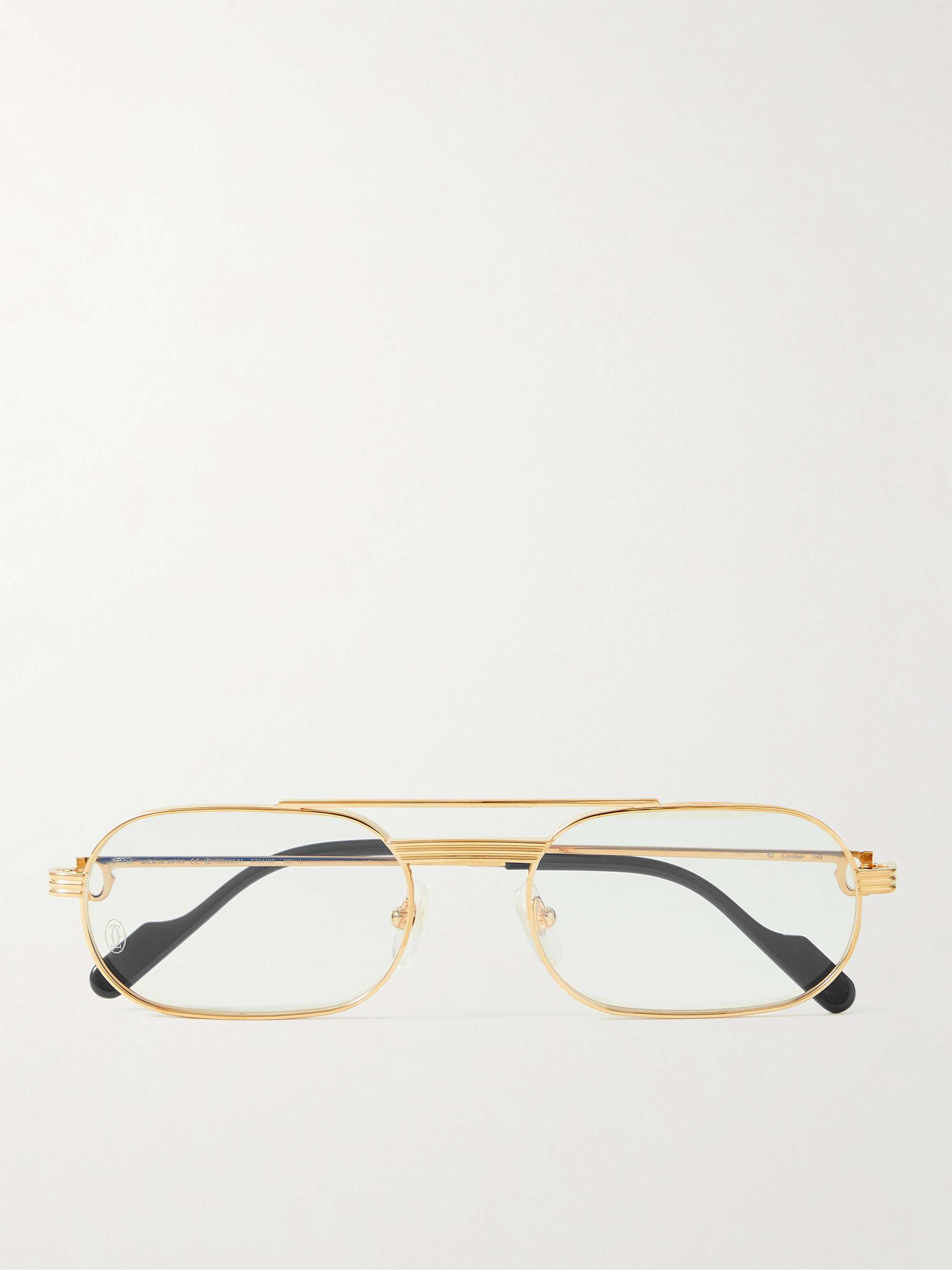 ذهبي نظارات طبية بدون إطار من معدن ذهبي اللون | CARTIER EYEWEAR | MR PORTER