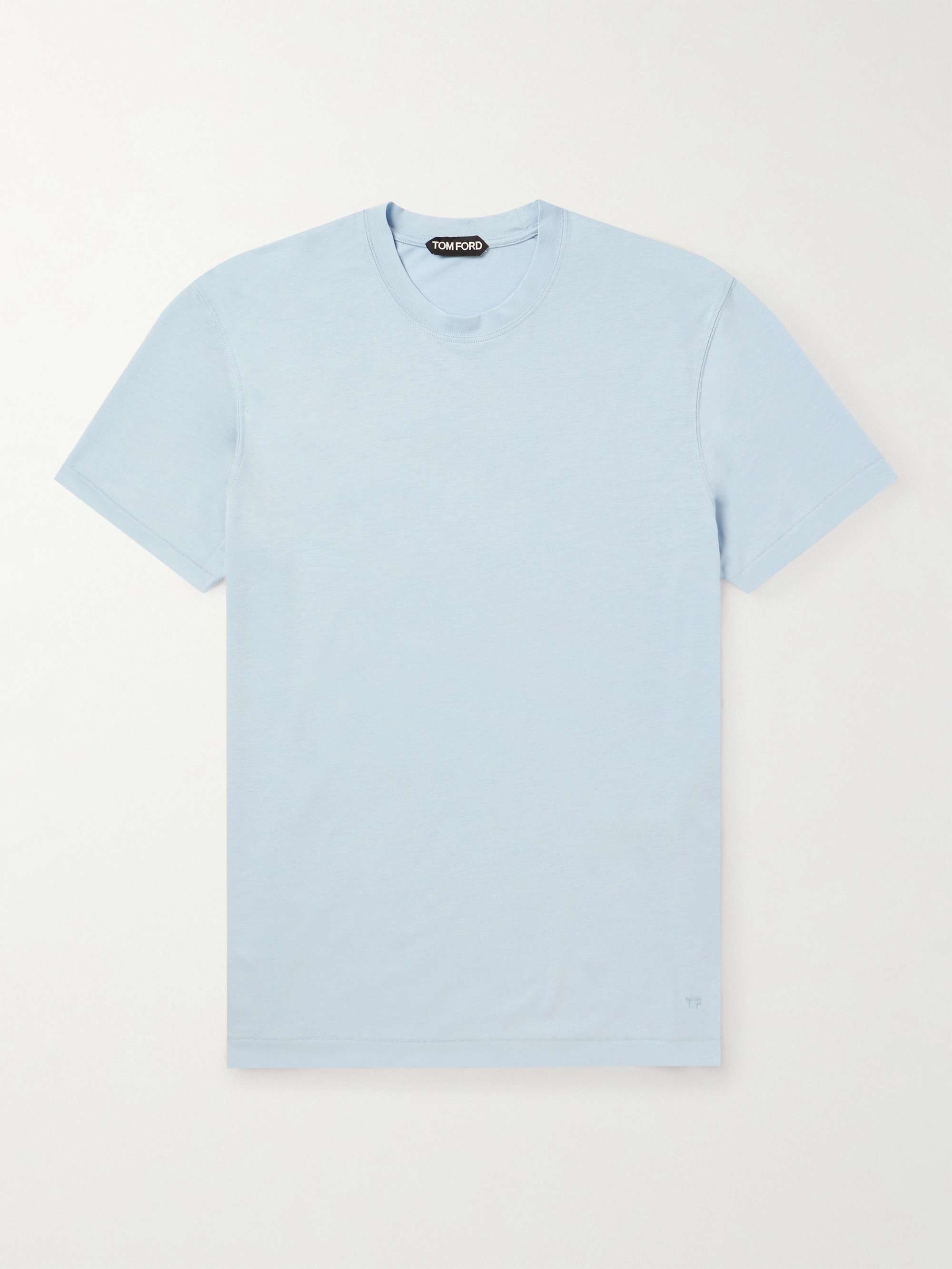 TOM FORD Logo-Embroidered Lyocell and Cotton-Blend Jersey T-Shirt for Men |  MR PORTER
