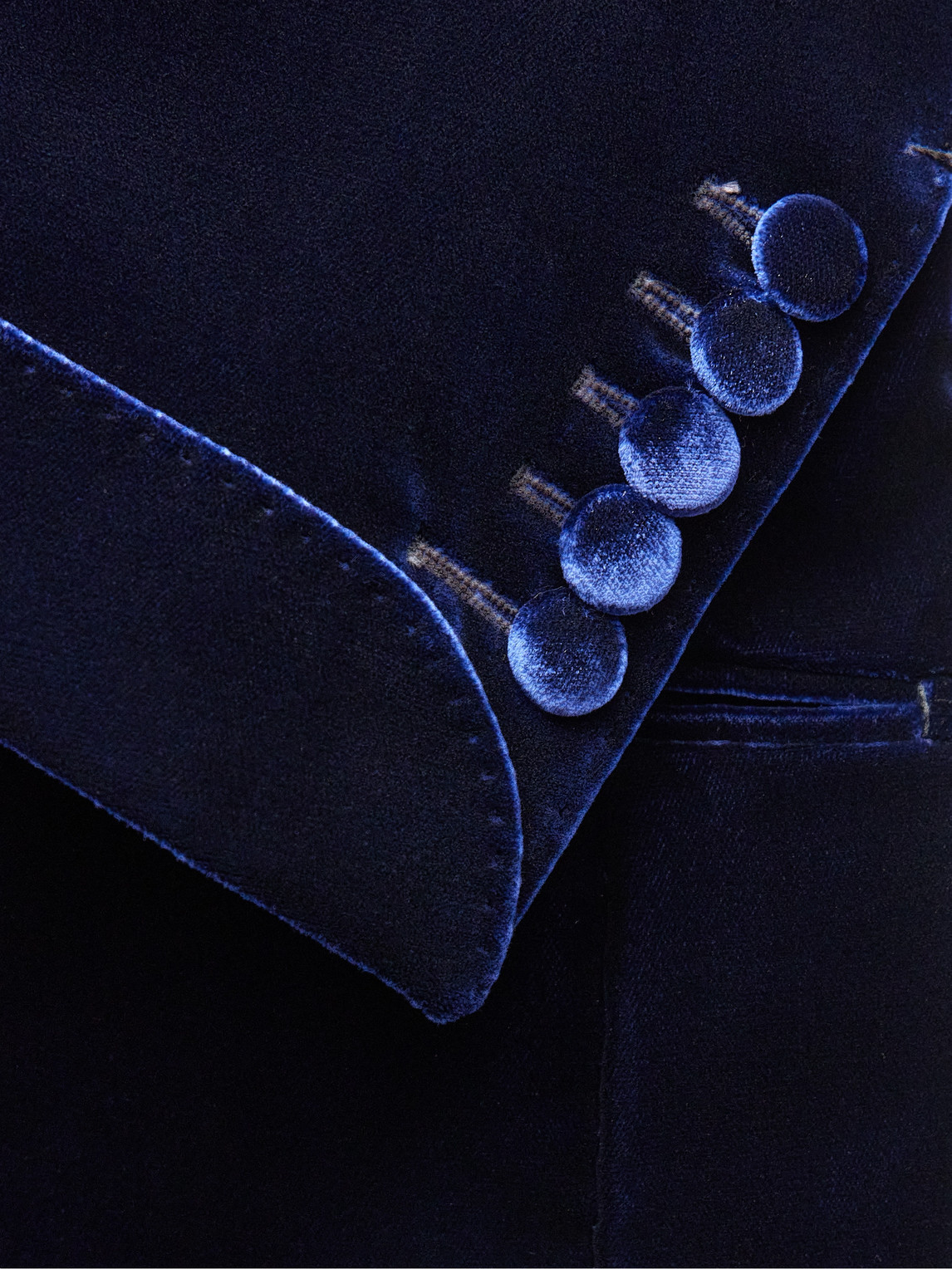 Shop Tom Ford Shelton Slim-fit Velvet Tuxedo Jacket In Blue