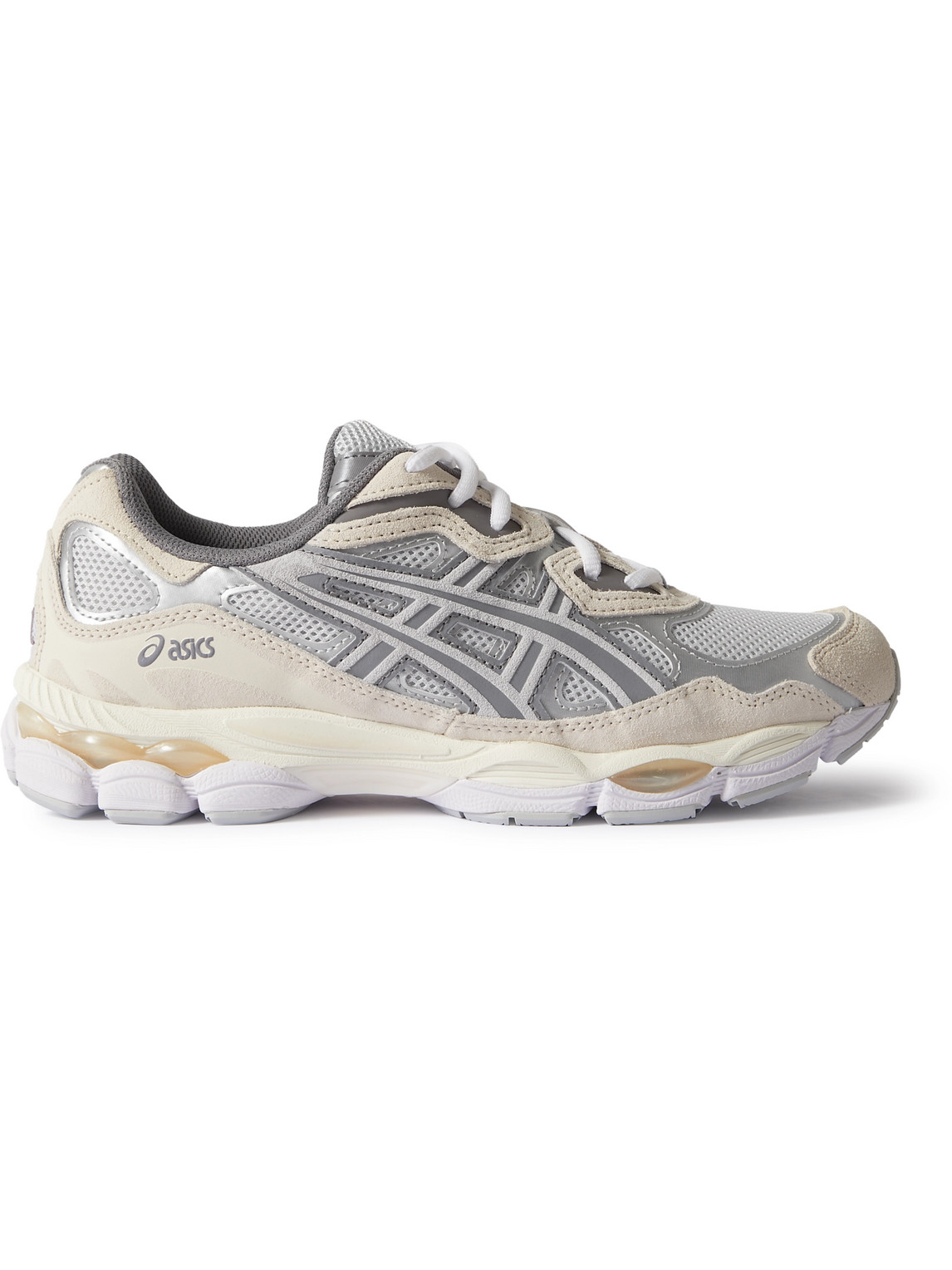 Asics Gel-nyc Mesh, Suede And Faux Leather Trainers In Neutral | ModeSens