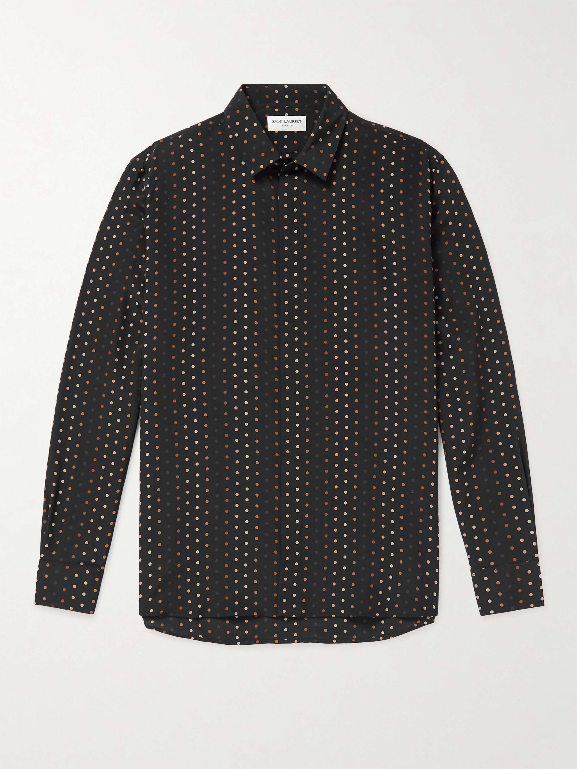 SAINT LAURENT Polka-Dot Silk Shirt for Men | MR PORTER