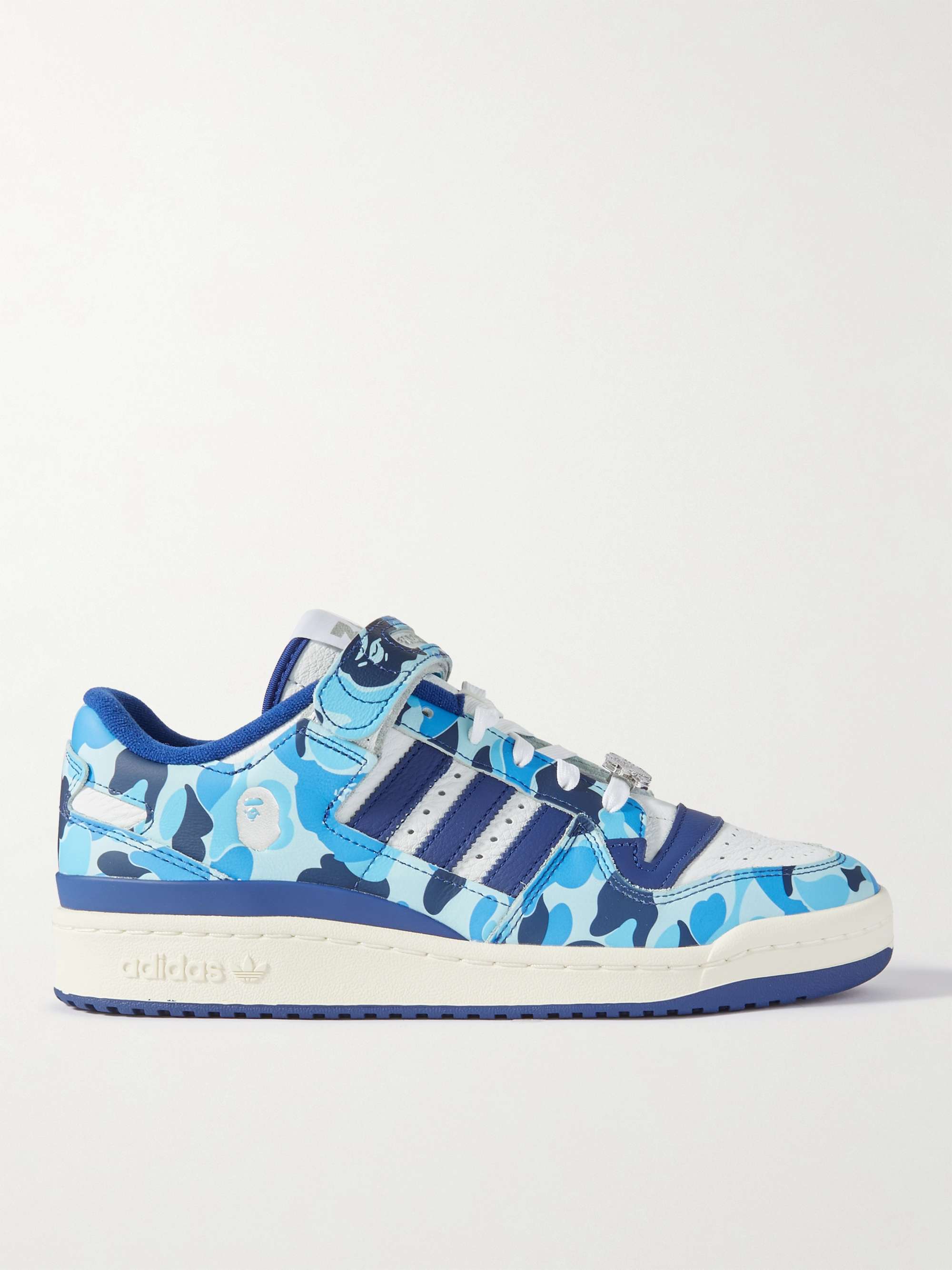 ADIDAS ORIGINALS + A Bathing Ape Forum 84 Low Embellished Printed Leather  Sneakers for Men | MR PORTER