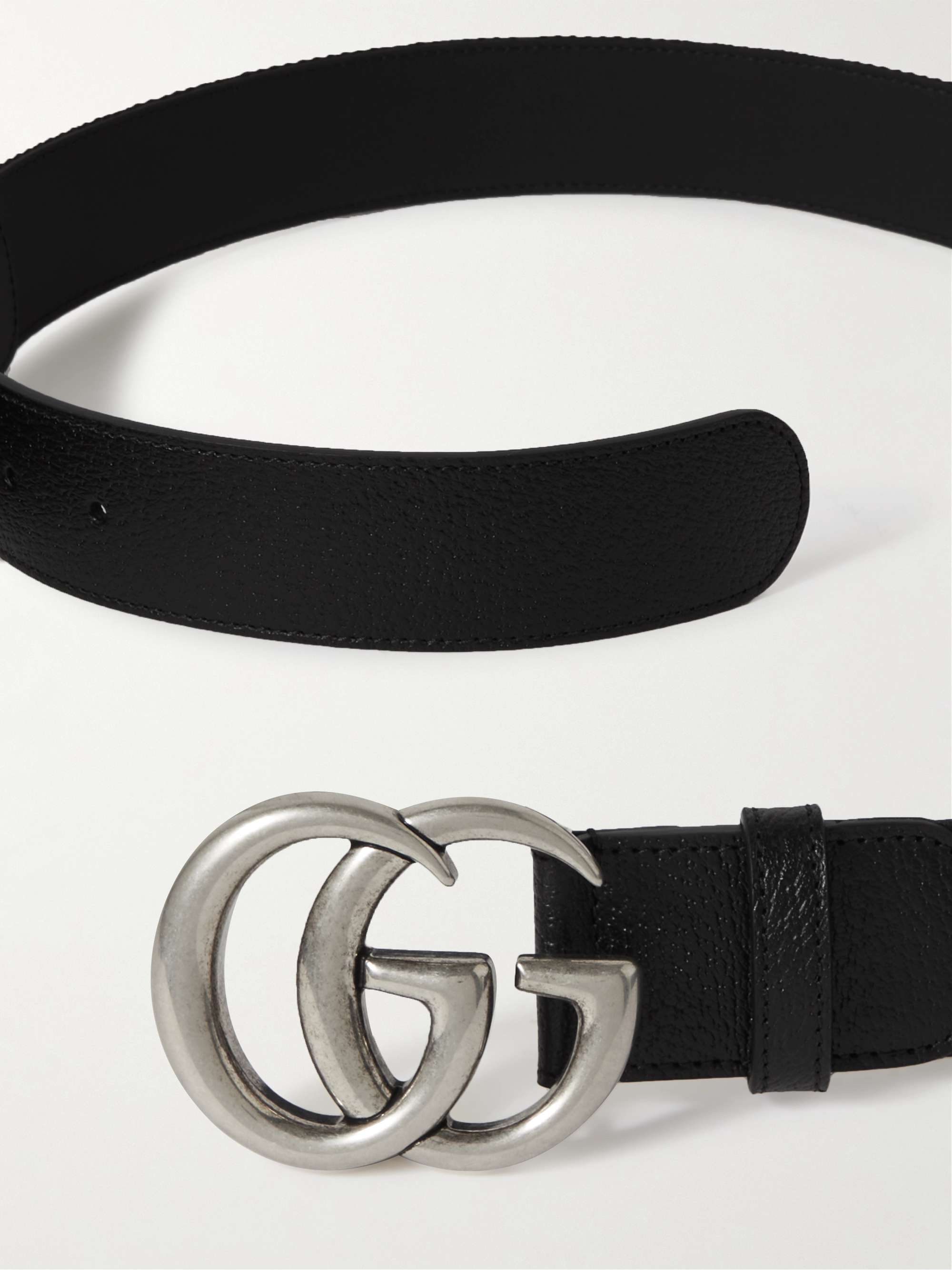 GUCCI 4cm Leather-Trimmed Logo-Jacquard Belt | MR PORTER