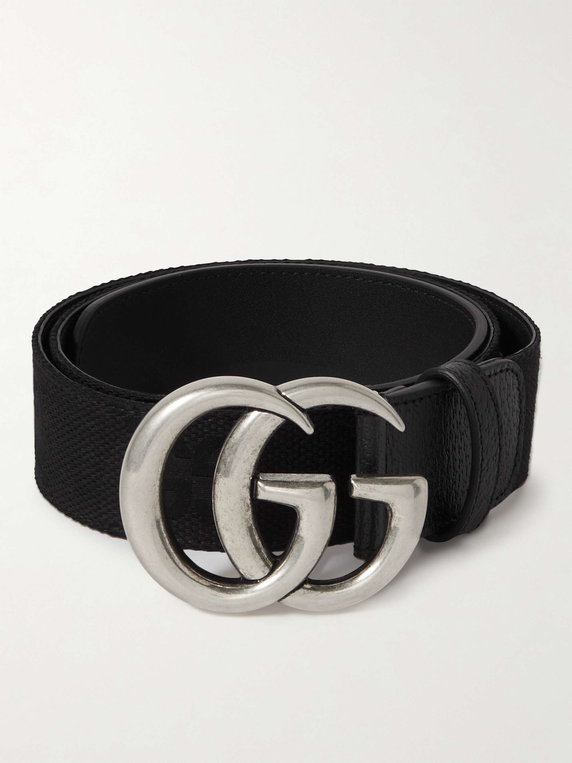 GUCCI 4cm Leather-Trimmed Logo-Jacquard Belt for Men | MR PORTER