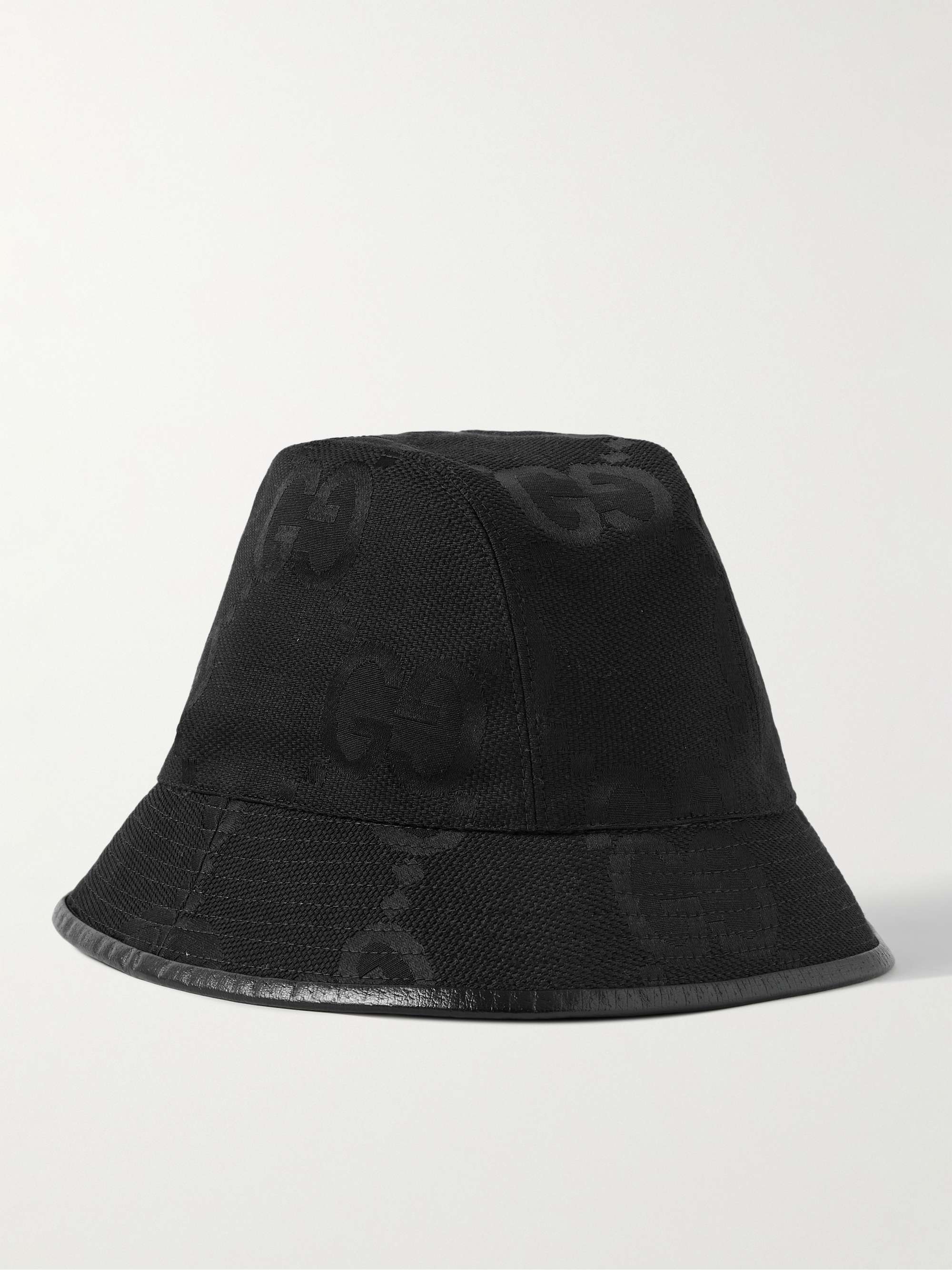 stuk Startpunt voorstel GUCCI Leather-Trimmed Monogrammed Cotton-Blend Canvas Bucket Hat | MR PORTER