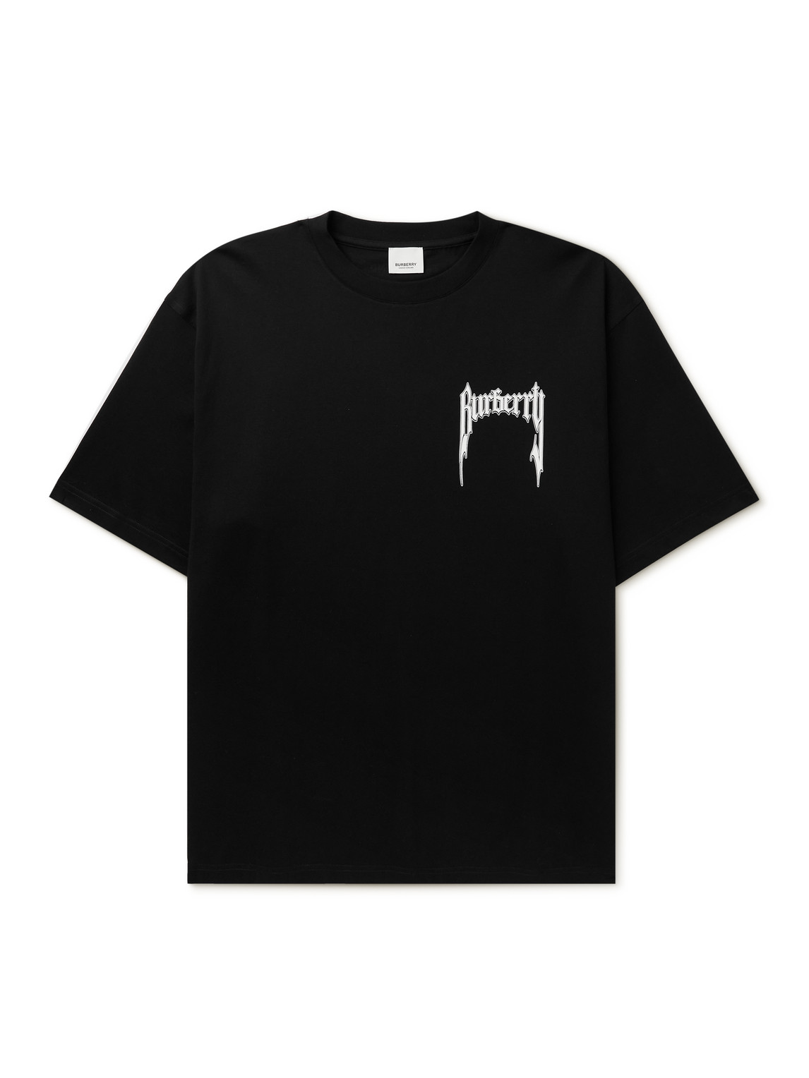 Shop Burberry Logo-print Cotton-jersey T-shirt In Black