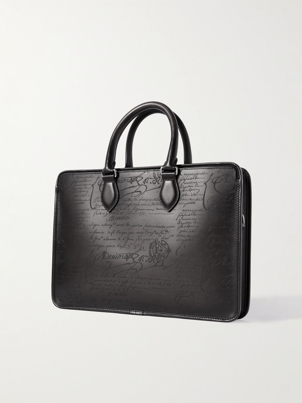 Shop Berluti Un Jour Mini Scritto Leather Briefcase In Black