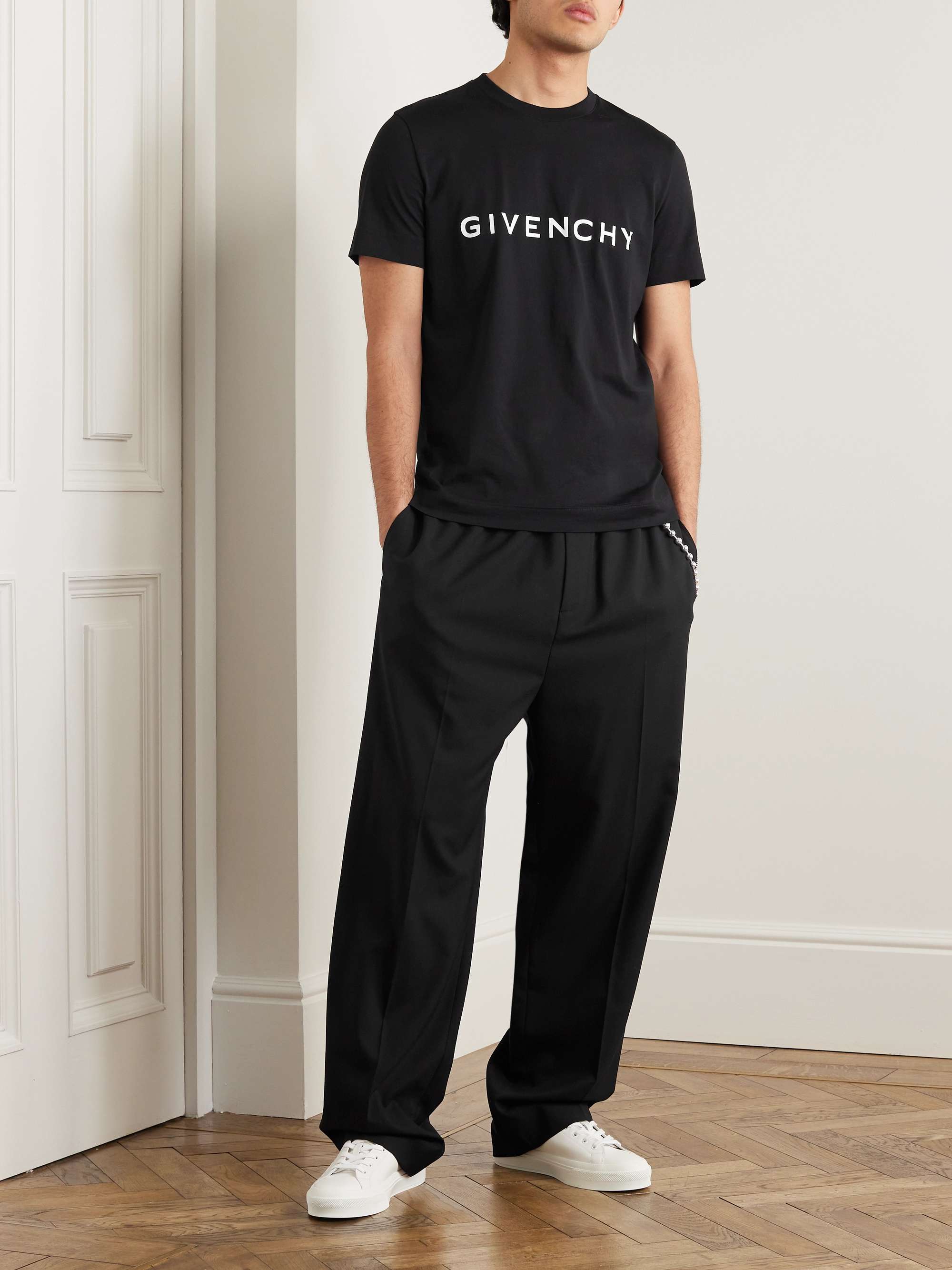 GIVENCHY Archetype Logo-Print Cotton-Jersey T-Shirt for Men | MR PORTER