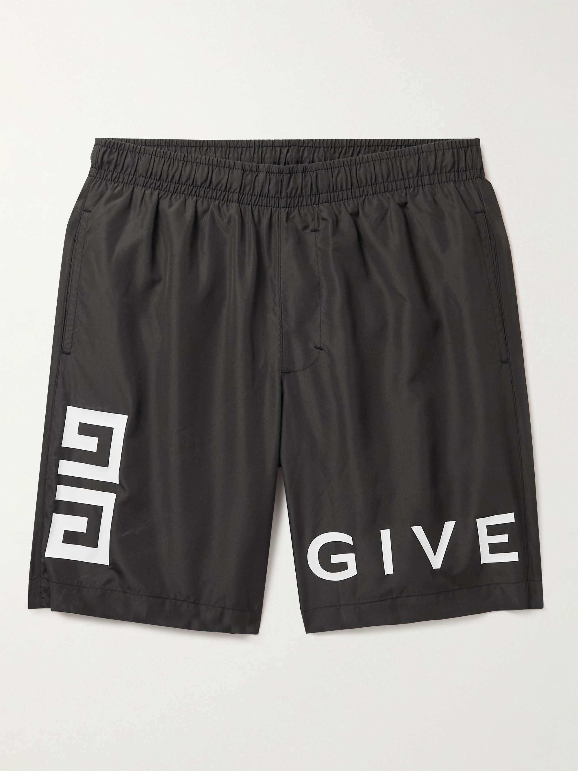 GIVENCHY Straight-Leg Long-Length Logo-Print Swim Shorts for Men | MR PORTER