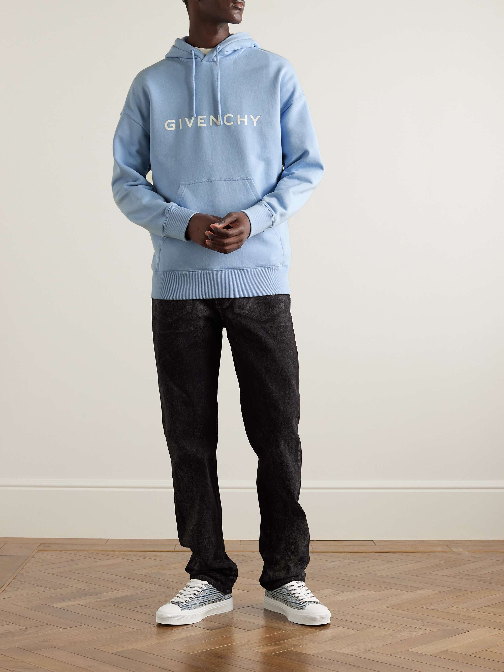 GIVENCHY Archetype Logo-Print Cotton-Jersey Hoodie for Men | MR PORTER