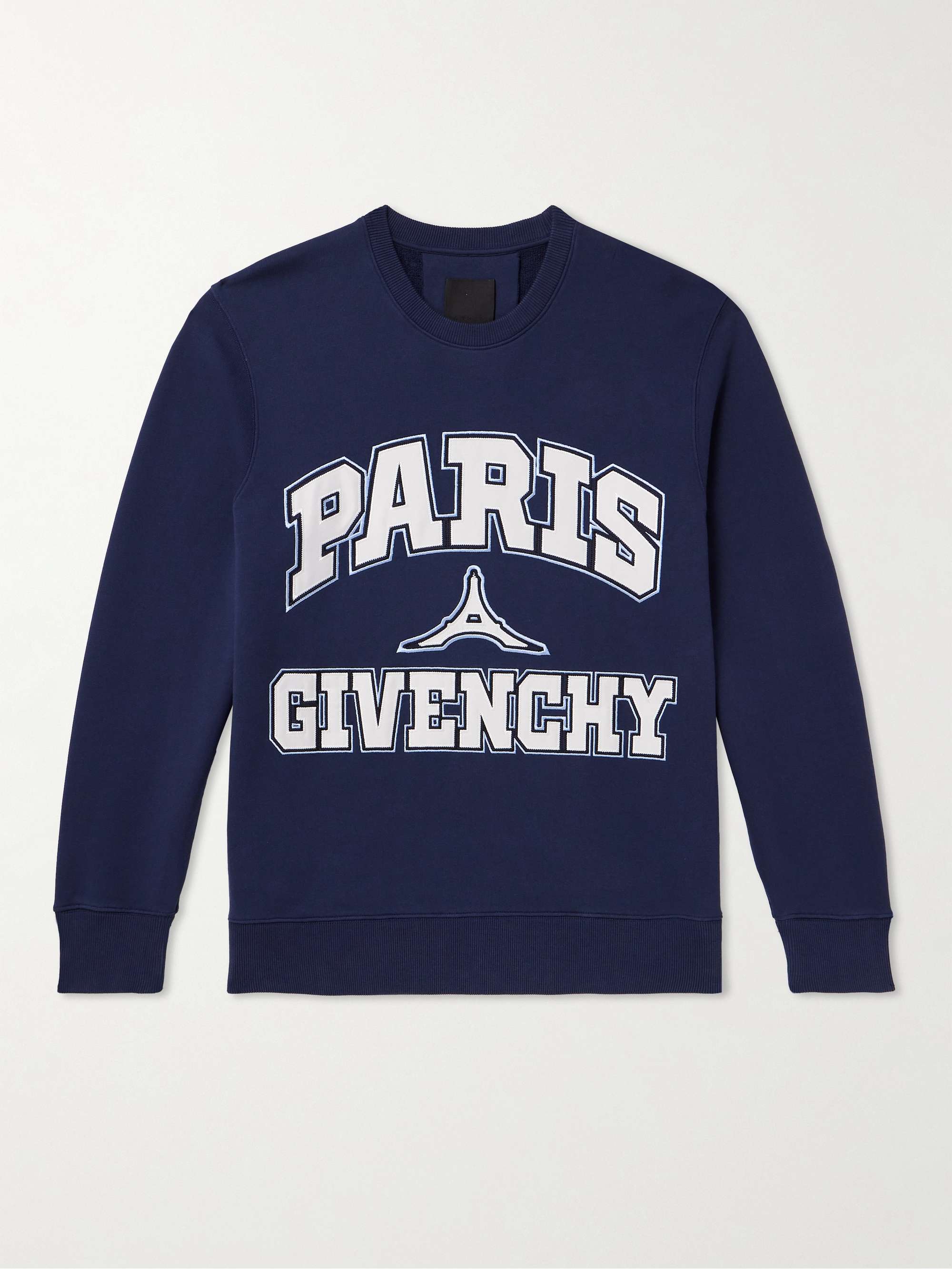 GIVENCHY Paris Logo-Embroidered Cotton-Jersey Sweatshirt for Men | MR PORTER