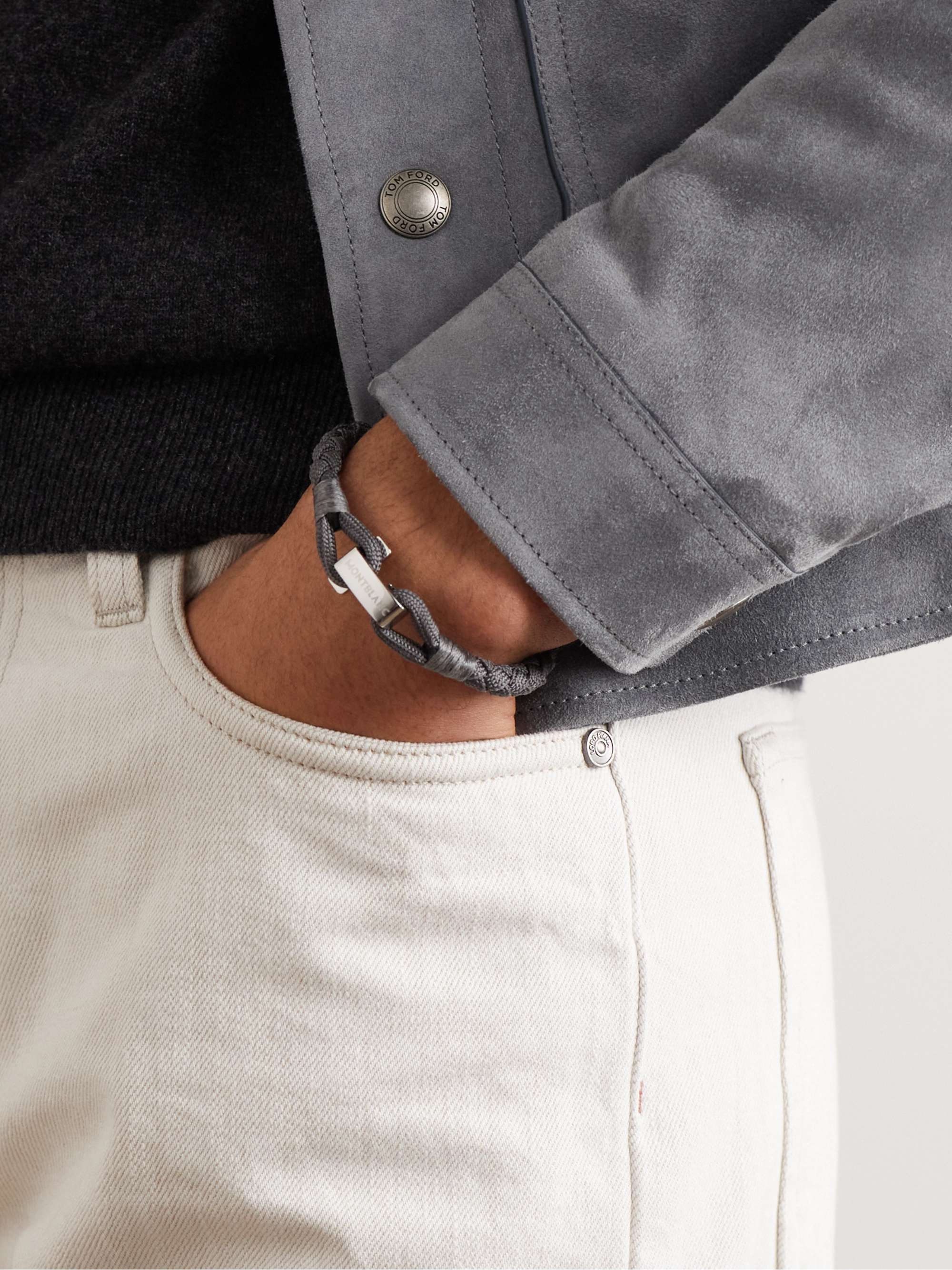 MONTBLANC Stainless Steel Cord Bracelet for Men | MR PORTER