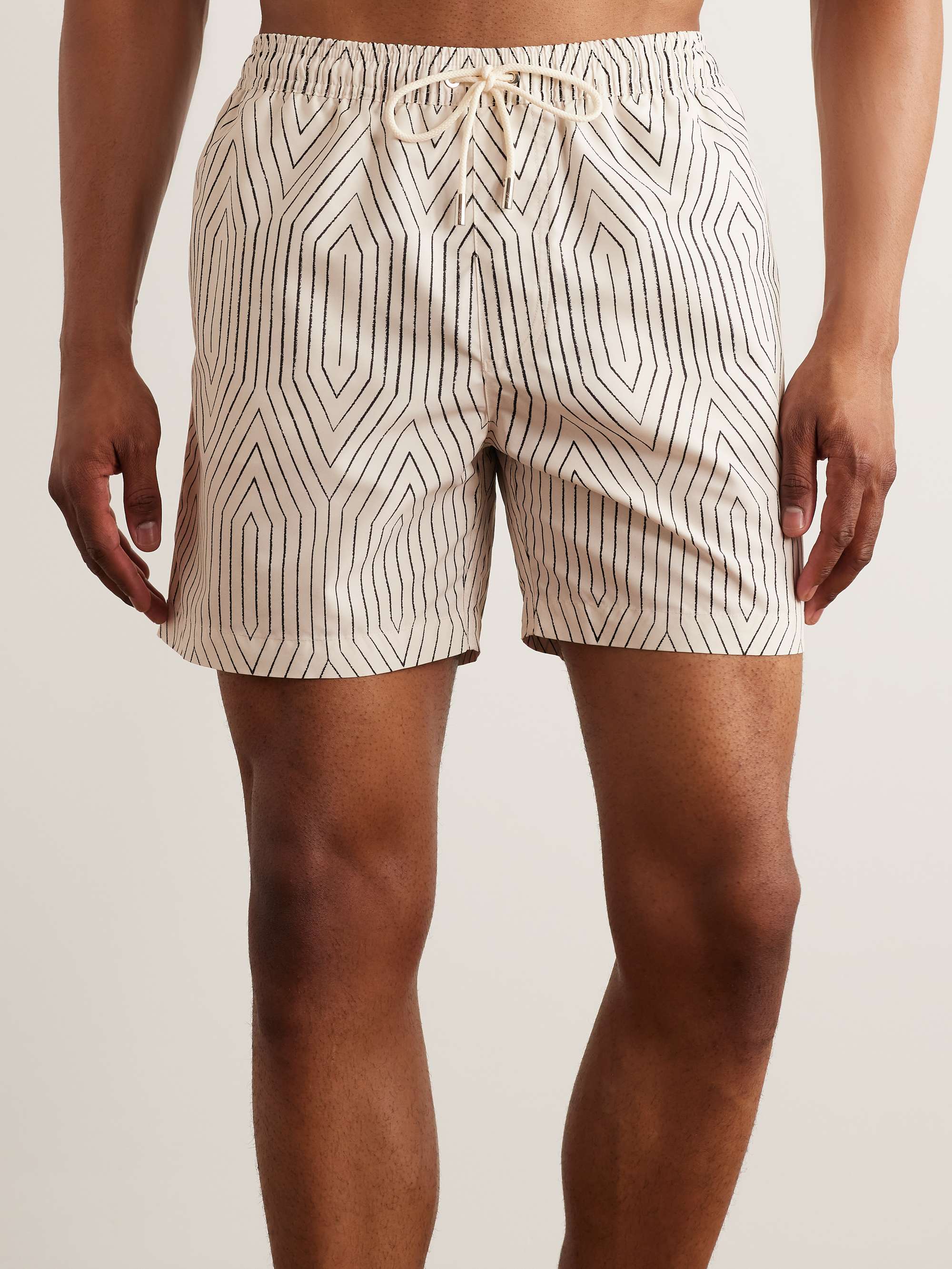MR P. Frank Straight-Leg Mid-Length Printed Swim Shorts for Men | MR PORTER