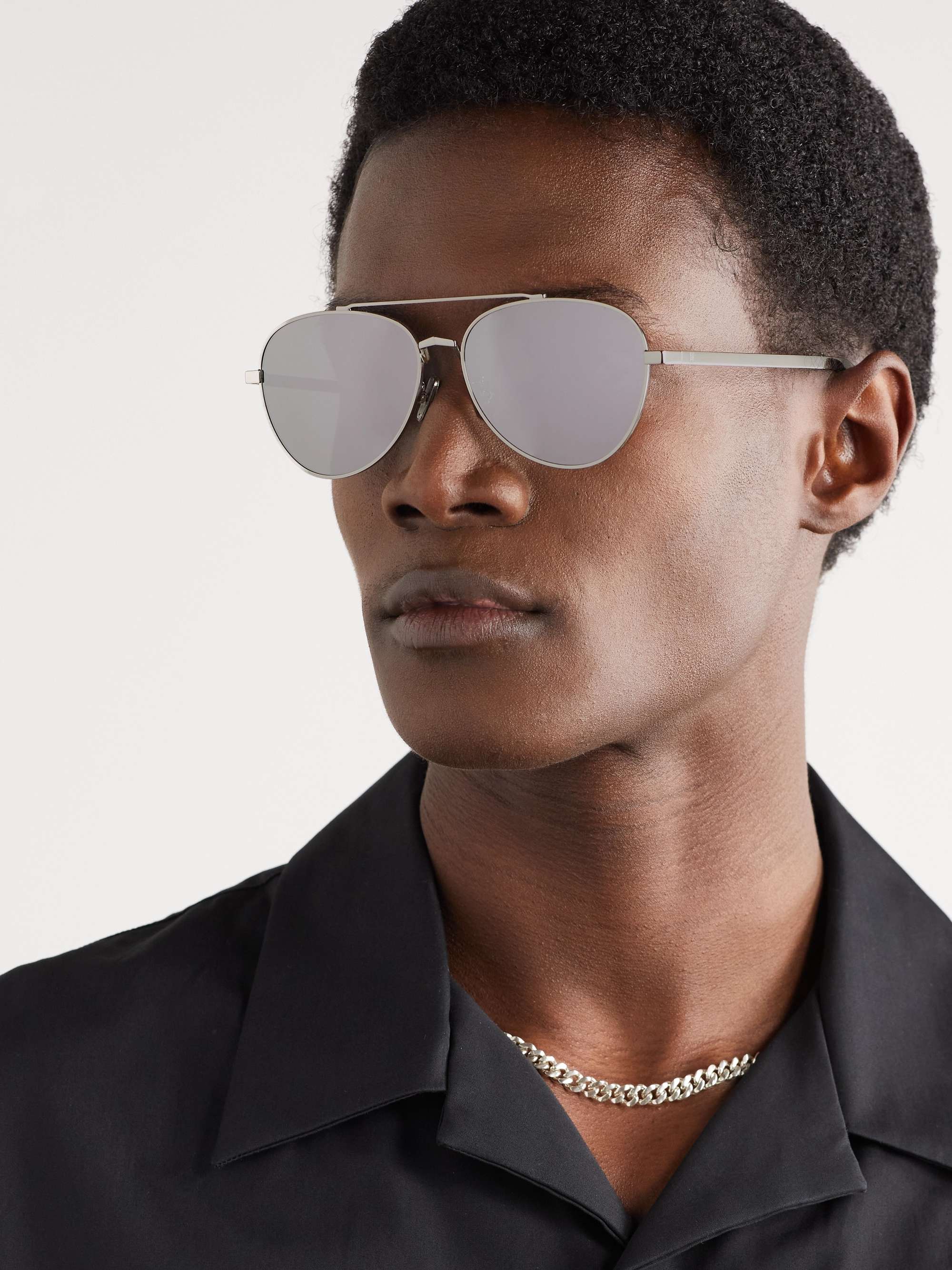 GIVENCHY GV Speed Aviator-Style Silver-Tone Sunglasses for Men | MR PORTER