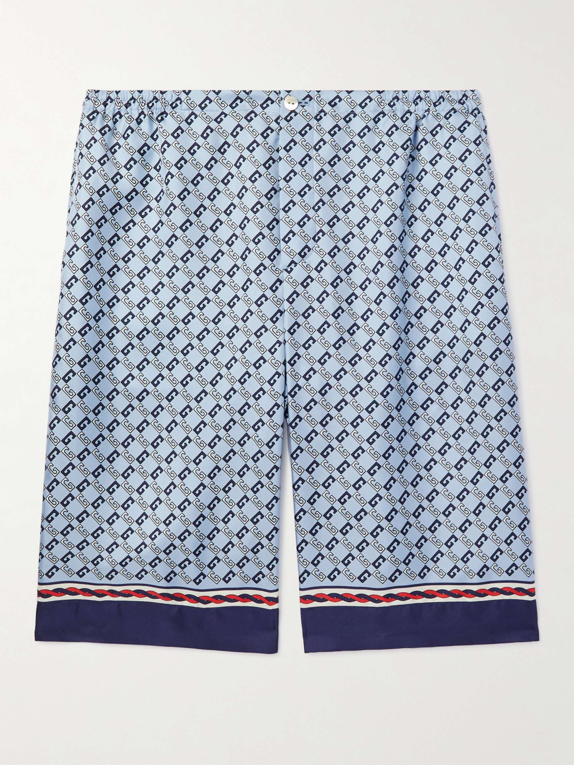 GUCCI Straight-Leg Printed Silk-Twill Shorts for Men | MR PORTER