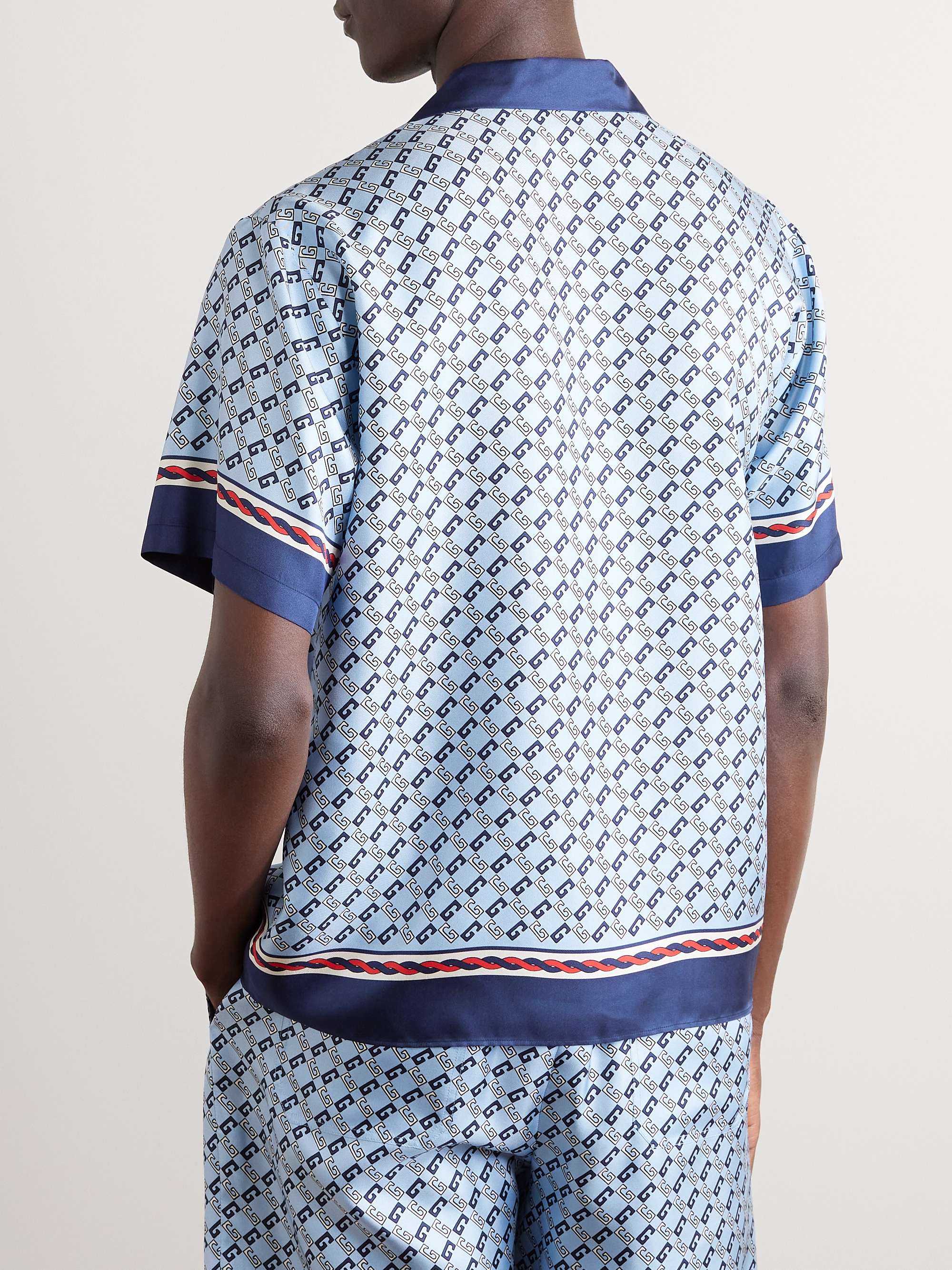 GUCCI Camp-Collar Printed Silk-Twill Shirt for Men | MR PORTER