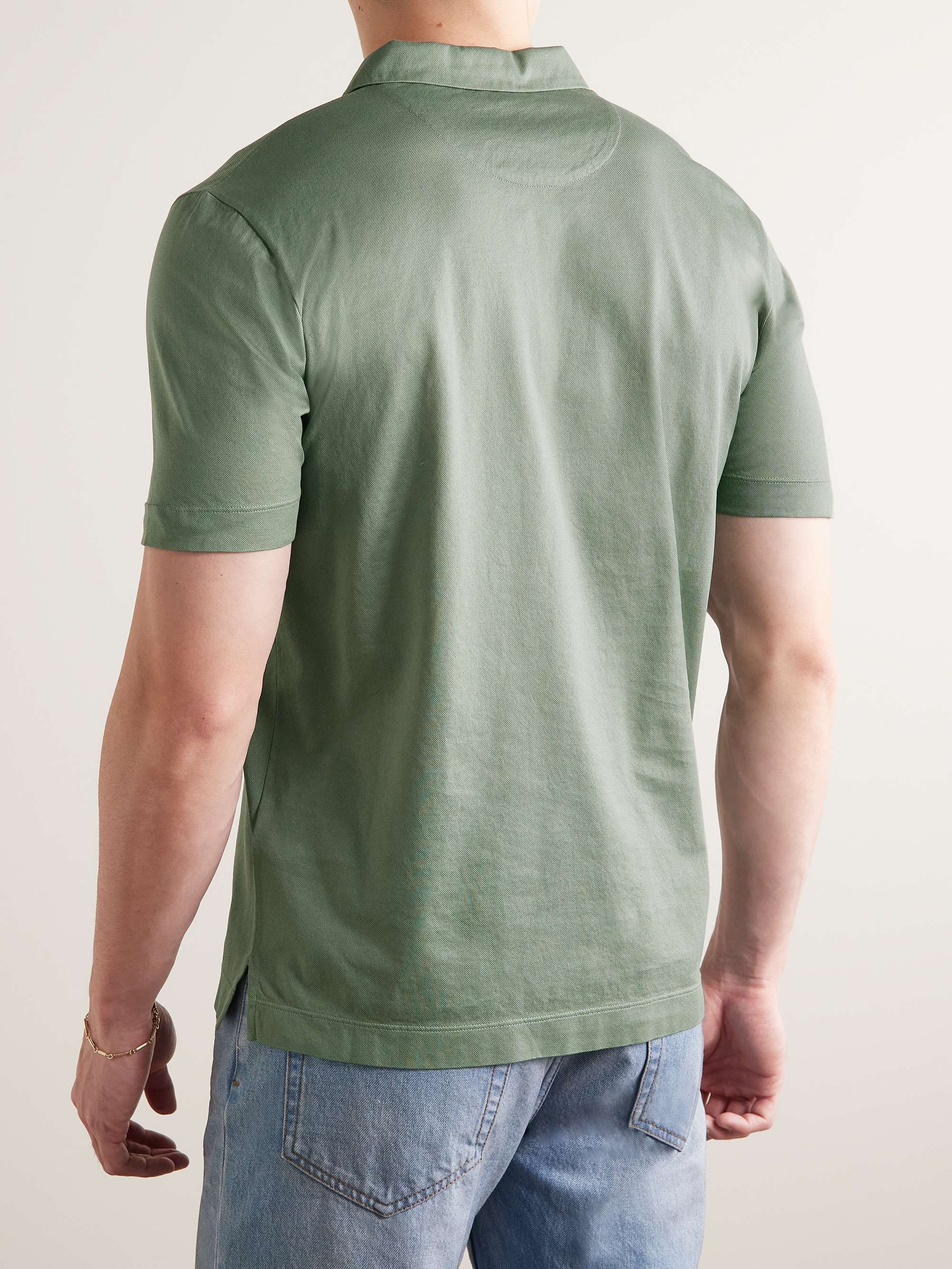 CANALI Slim-Fit Cotton-Piqué Polo Shirt for Men | MR PORTER