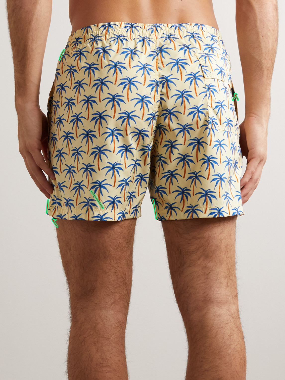 Canali Slim-fit Short-length Printed Swim Shorts In Yellow | ModeSens