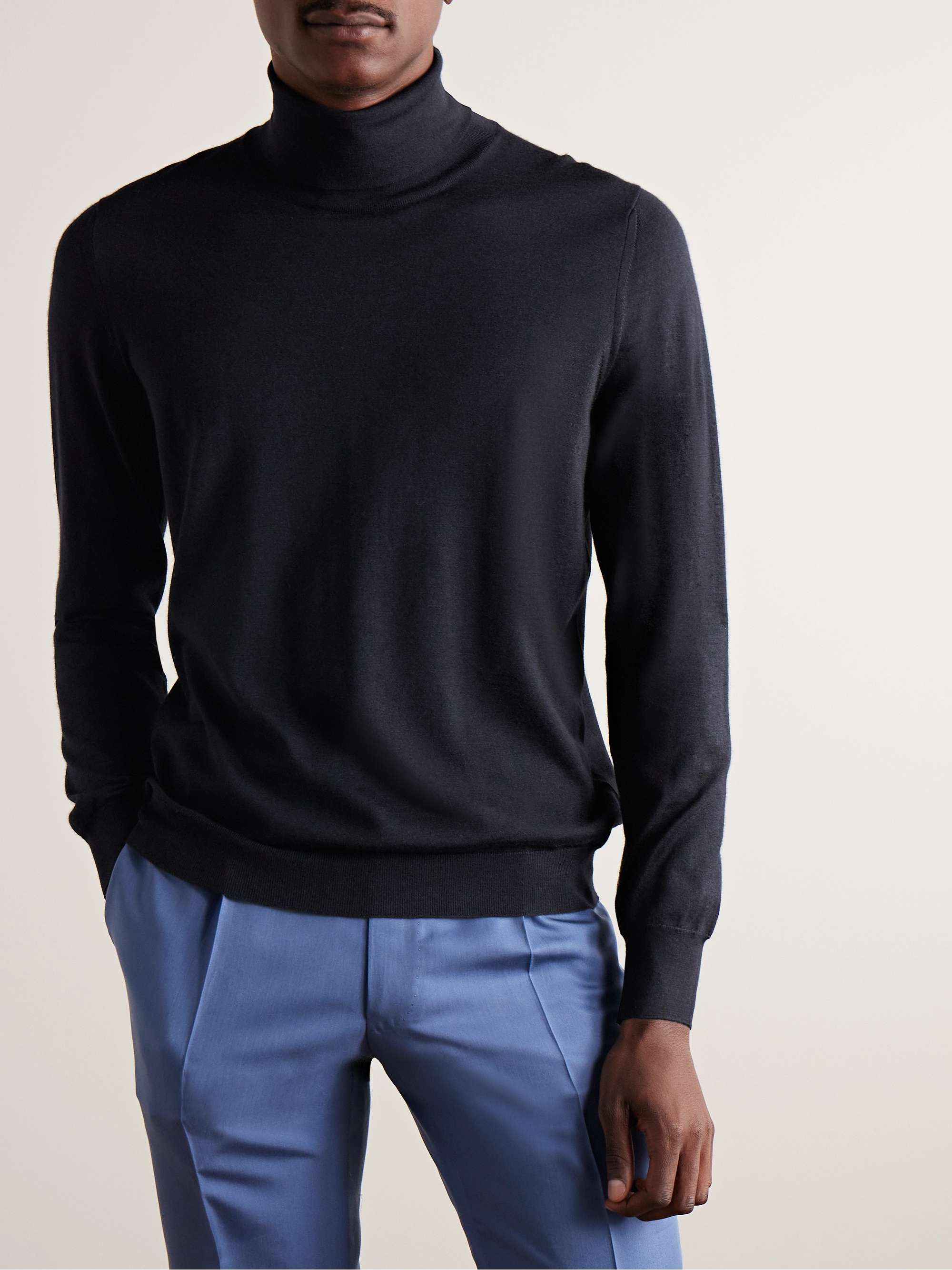 KITON Cashmere and Silk-Blend Rollneck Sweater for Men | MR PORTER