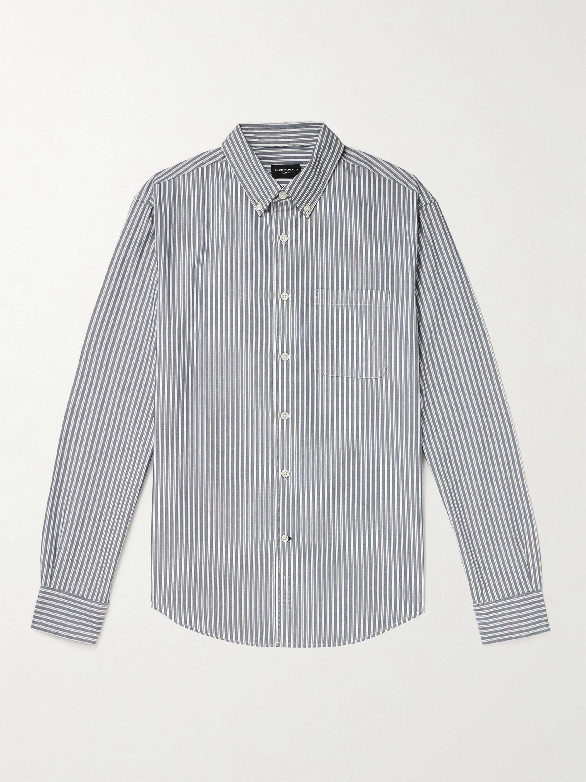 CLUB MONACO Button-Down Collar Striped Cotton-Poplin Shirt for Men | MR  PORTER