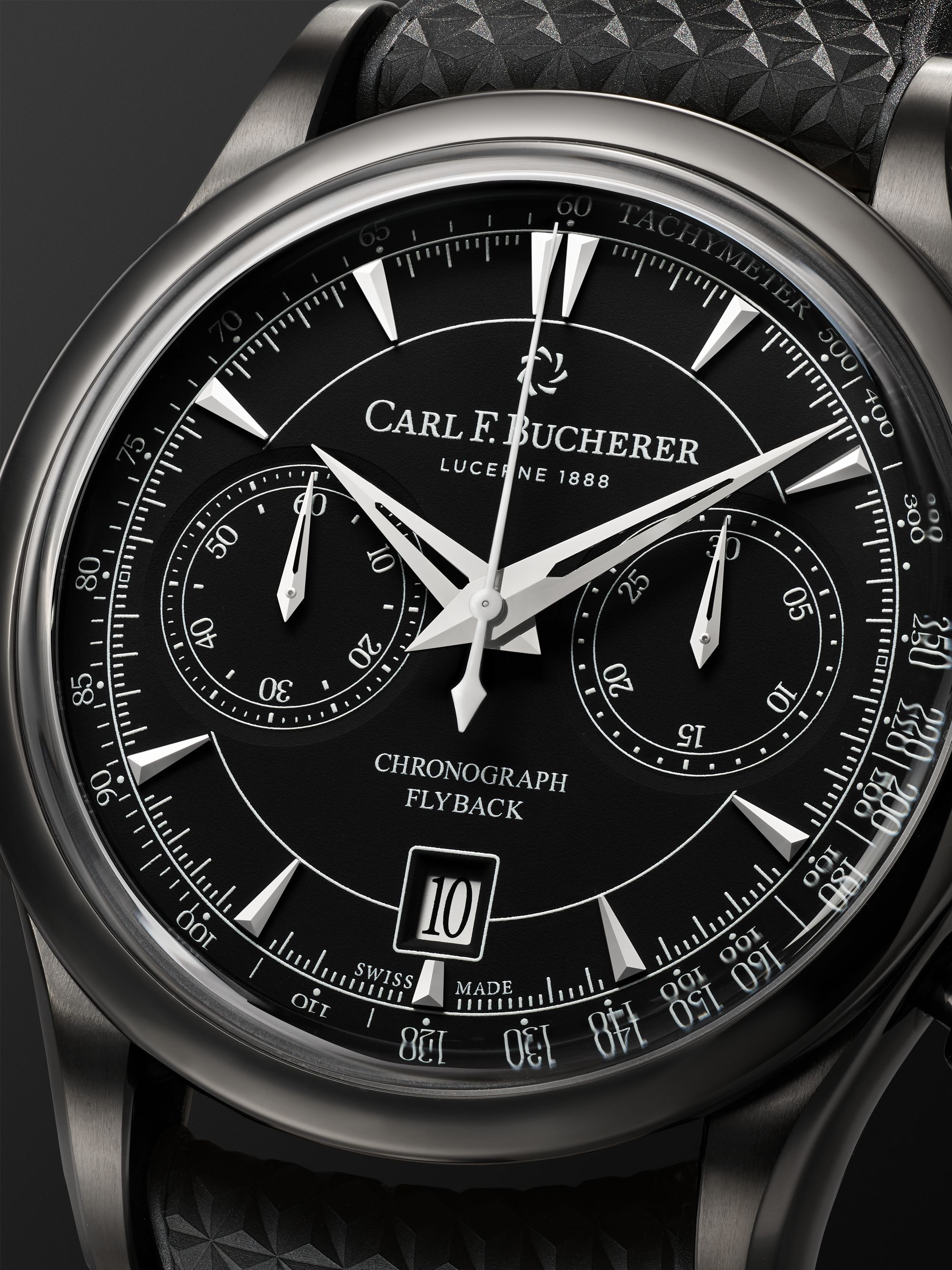 CARL F. BUCHERER Manero Automatic Flyback Chronograph 43mm Steel and Rubber  Watch, Ref. No. 00.10919.12.33.01 | MR PORTER