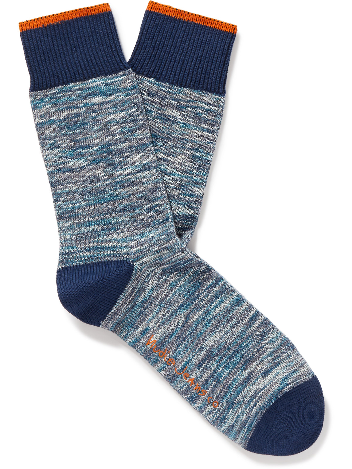 Shop Nudie Jeans Rasmusson Organic Cotton-blend Socks In Blue