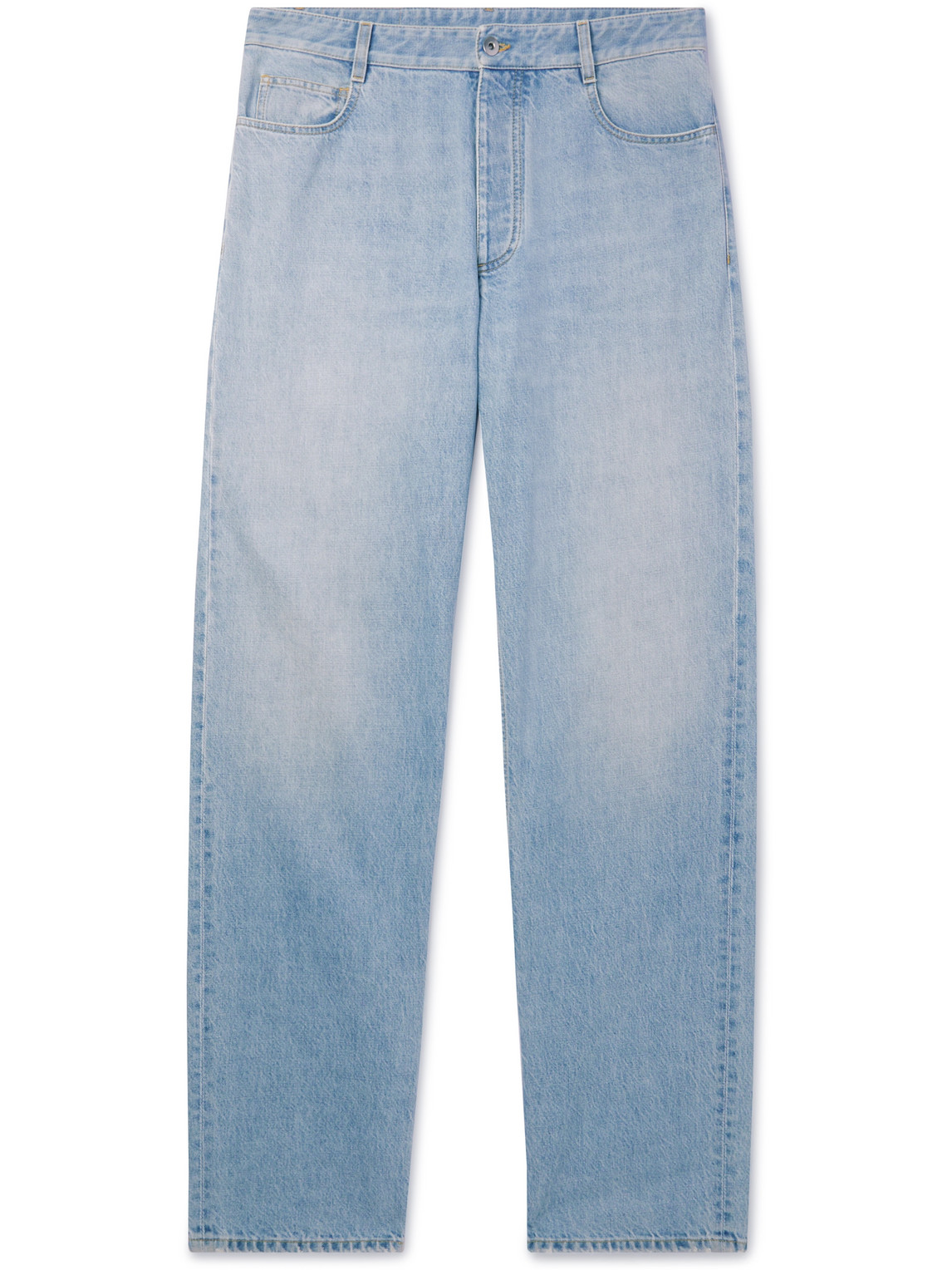Bottega Veneta Wide-leg Bleached Jeans In Blue