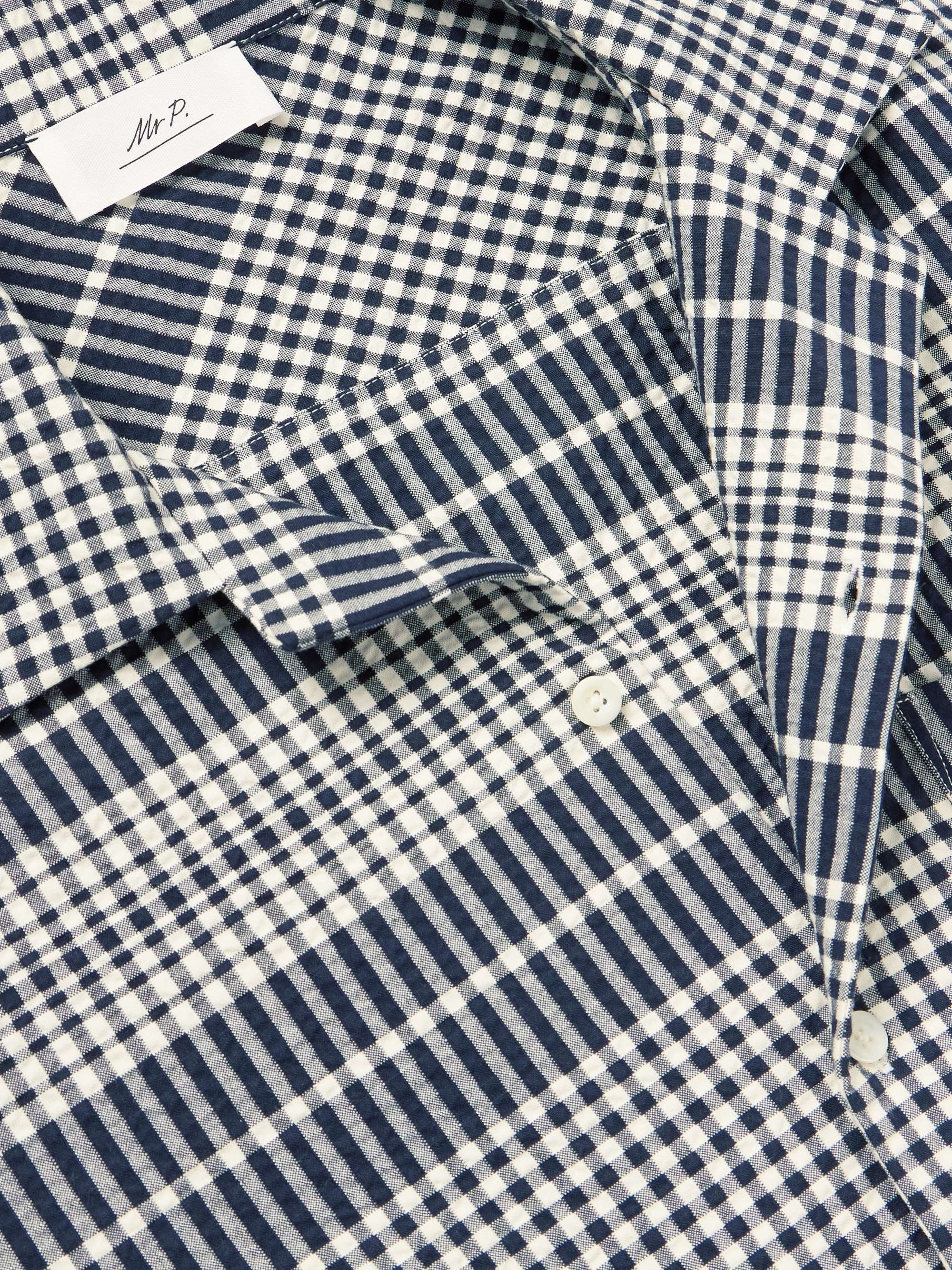 MR P. Gingham Cotton-Seersucker Shirt for Men | MR PORTER