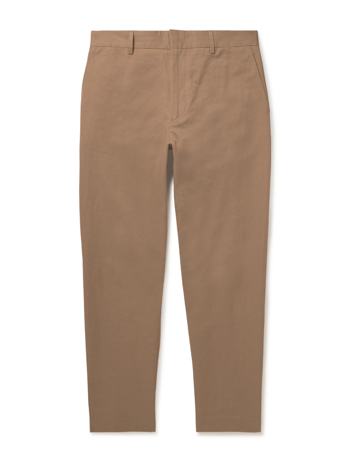 Straight-Leg Cotton and Linen-Blend Trousers