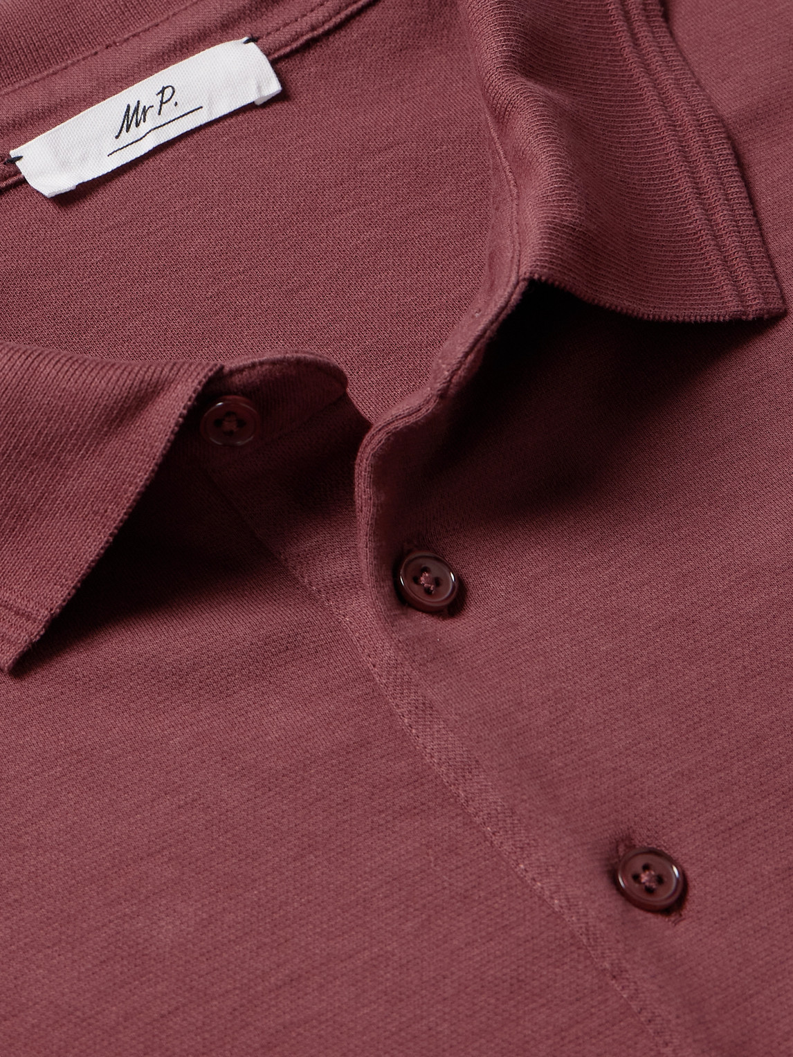 Shop Mr P Organic Cotton-piqué Polo Shirt In Red