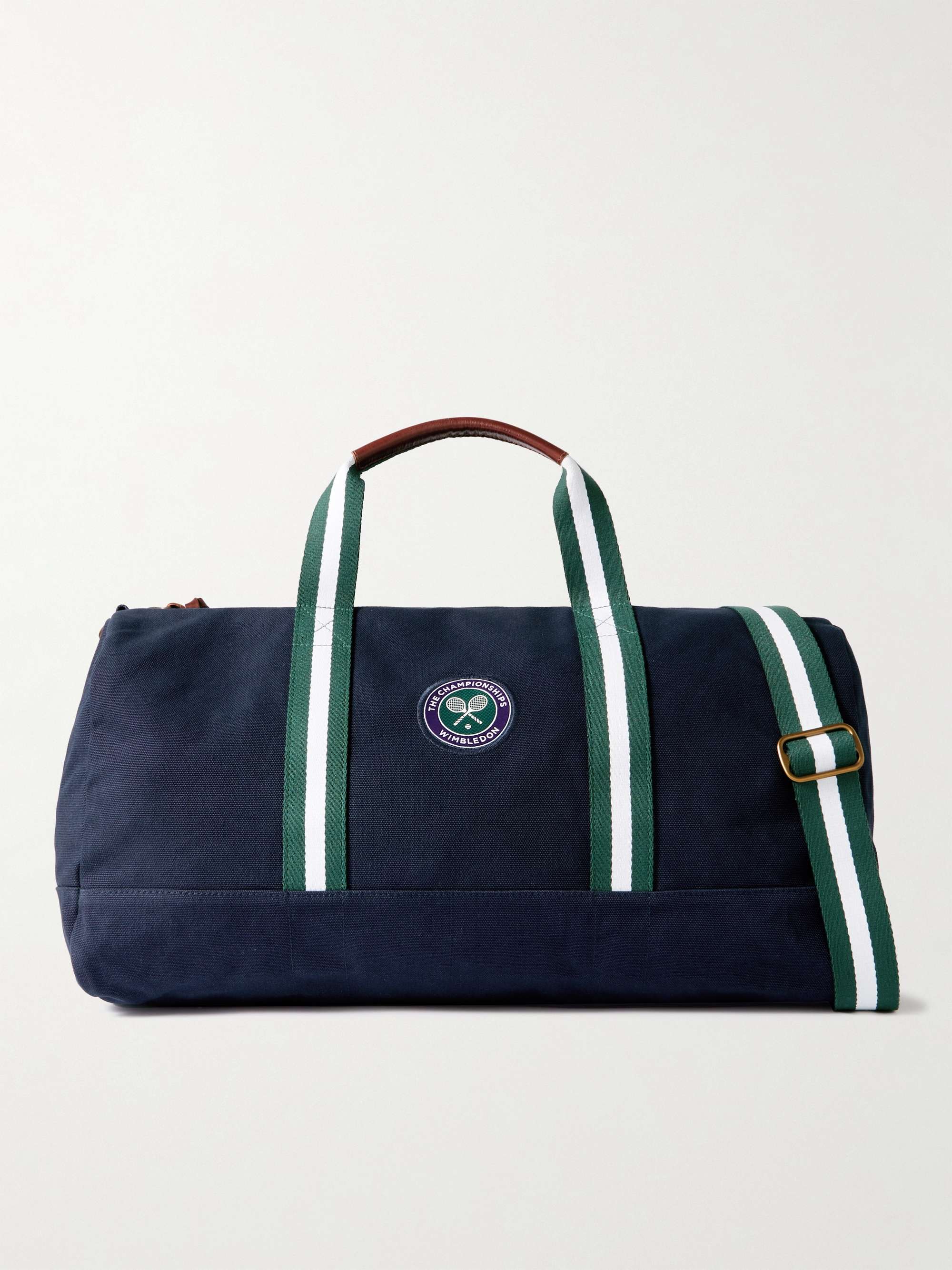 POLO RALPH LAUREN Wimbledon Appliquéd Webbing and Leather-Trimmed Canvas  Duffle Bag | MR PORTER