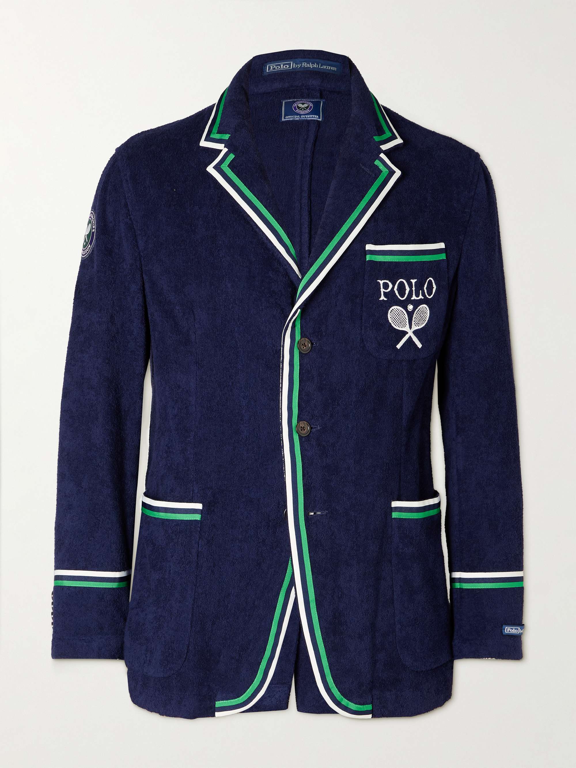 POLO RALPH LAUREN Wimbledon Appliquéd Logo-Embroidered Wool and Linen-Blend  Terry Blazer for Men | MR PORTER