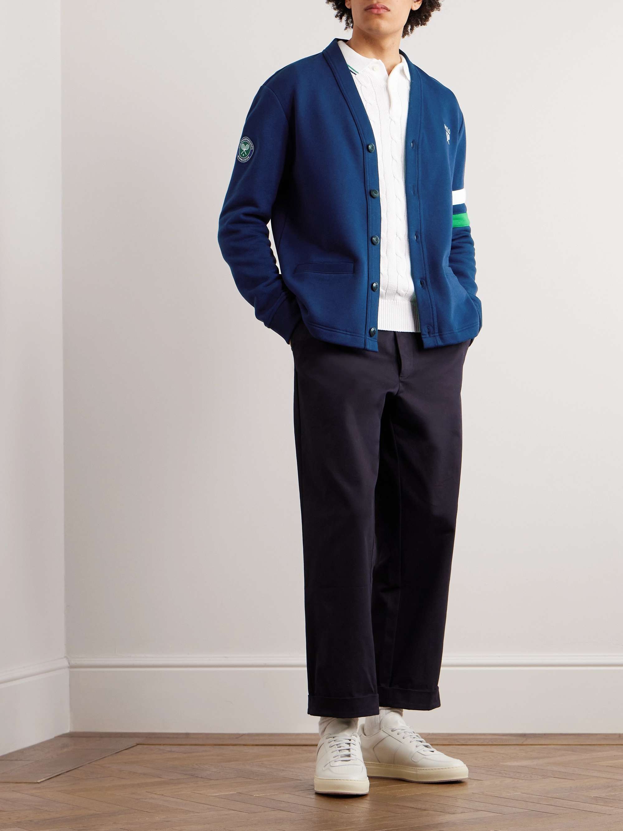 POLO RALPH LAUREN Wimbledon Logo-Embroidered Appliquéd Cotton-Blend  Cardigan for Men | MR PORTER