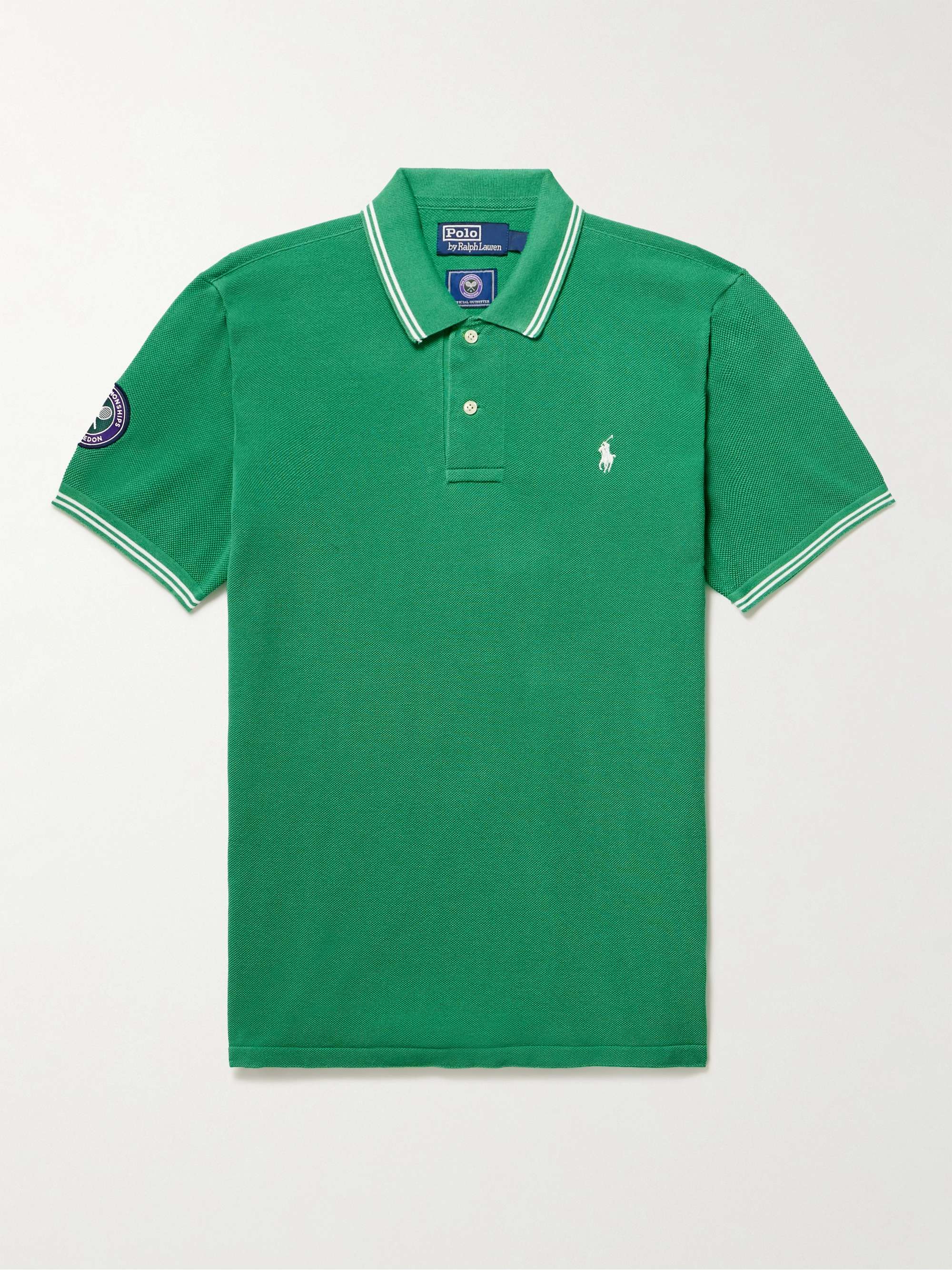 POLO RALPH LAUREN Wimbledon Logo-Embroidered Appliquéd Cotton-Piqué Polo  Shirt for Men | MR PORTER