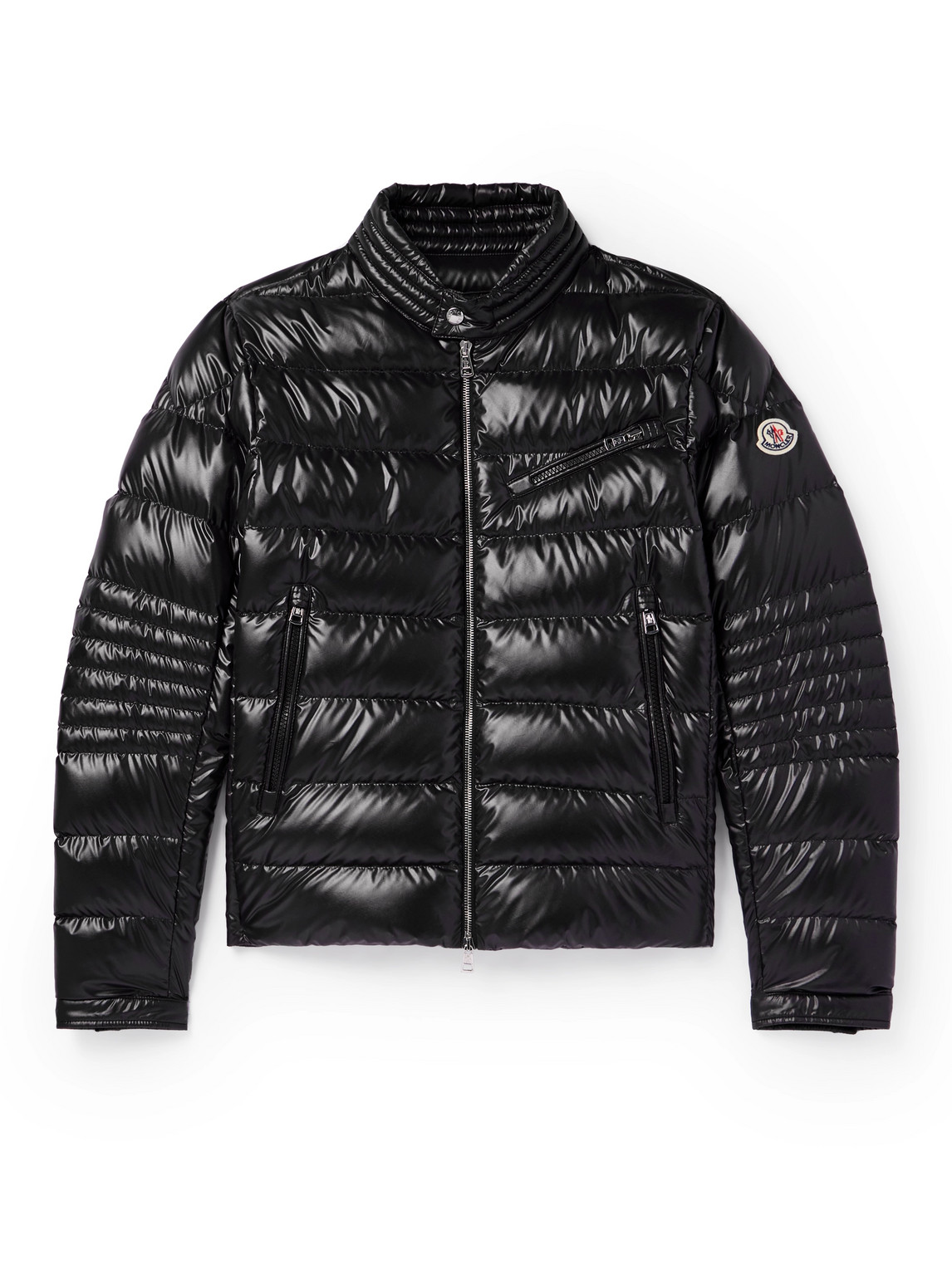 Moncler Authie Logo-appliquéd Quilted Shell Down Jacket In Black