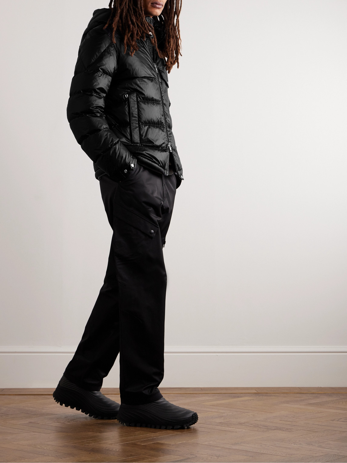 Moncler Logo-appliquéd Quilted Shell Hooded Down Jacket In Black | ModeSens