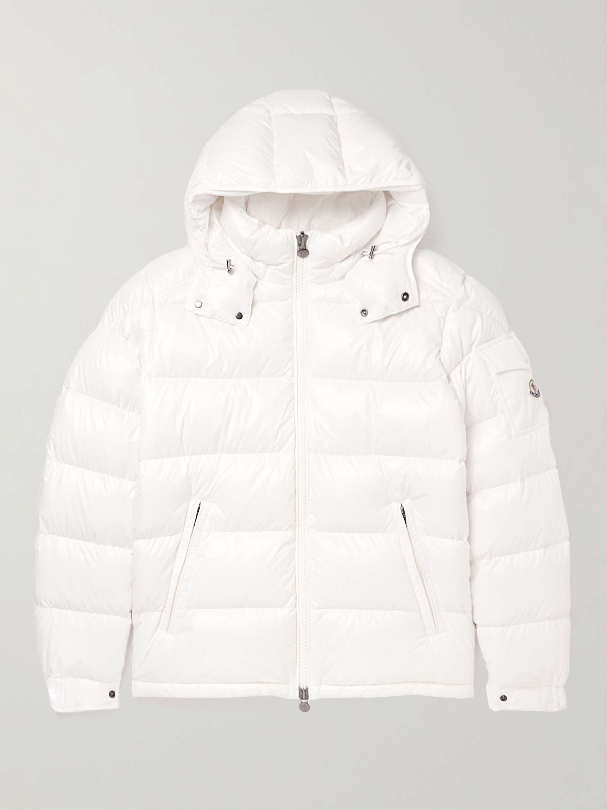 MONCLER Maya Logo-Appliquéd Quilted Glossed-Shell Hooded Down Jacket ...