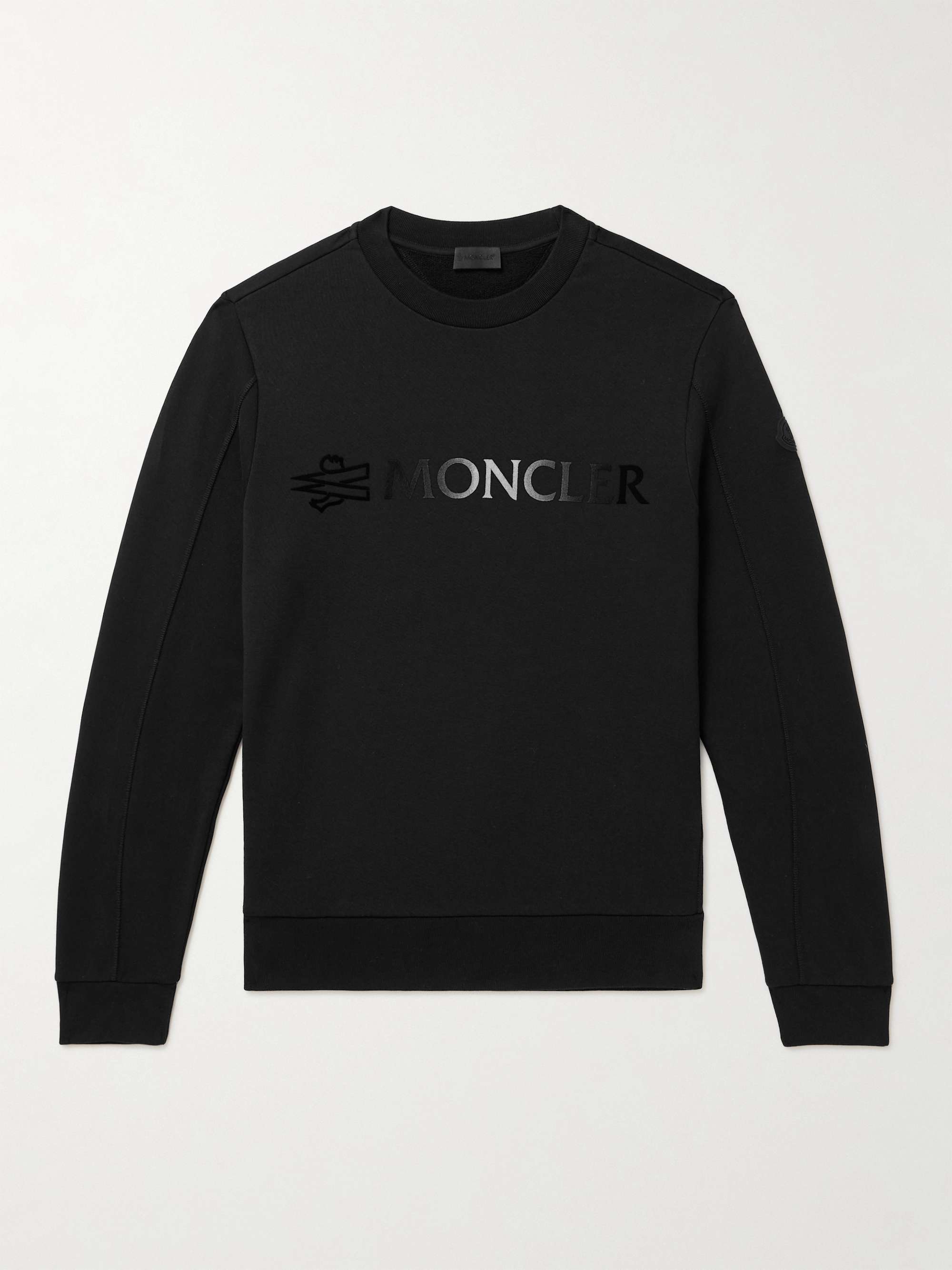 MONCLER Logo-Flocked Cotton-Jersey Sweatshirt for Men | MR PORTER