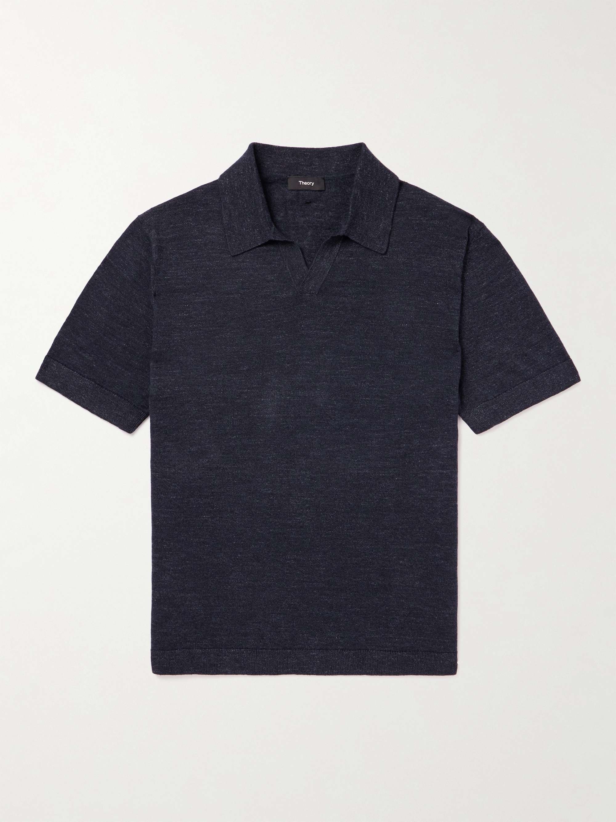 THEORY Brenan Linen-Blend Jersey Polo Shirt for Men | MR PORTER