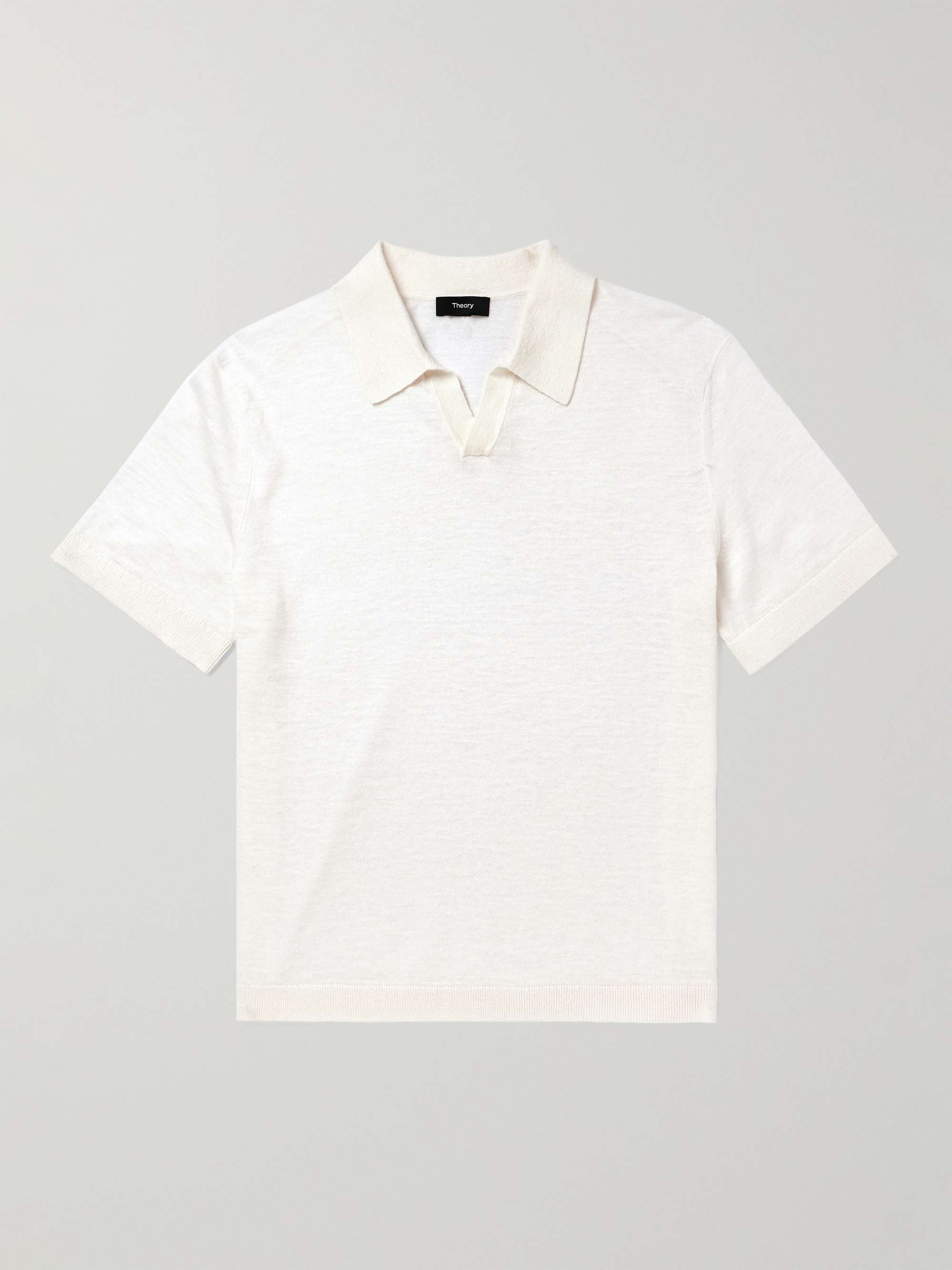 THEORY Brenan Linen-Blend Polo Shirt for Men | MR PORTER
