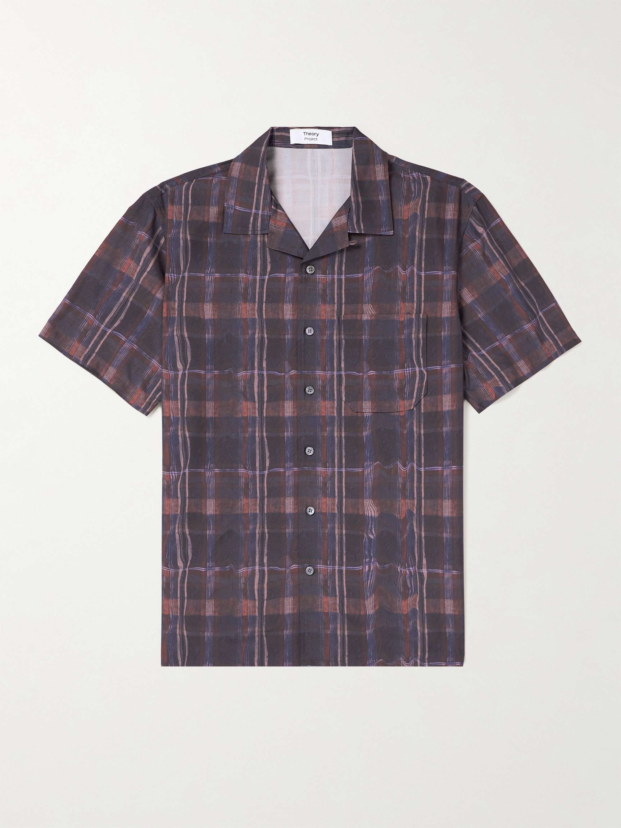 THEORY Irving Camp-Collar Printed Linen Shirt for Men | MR PORTER