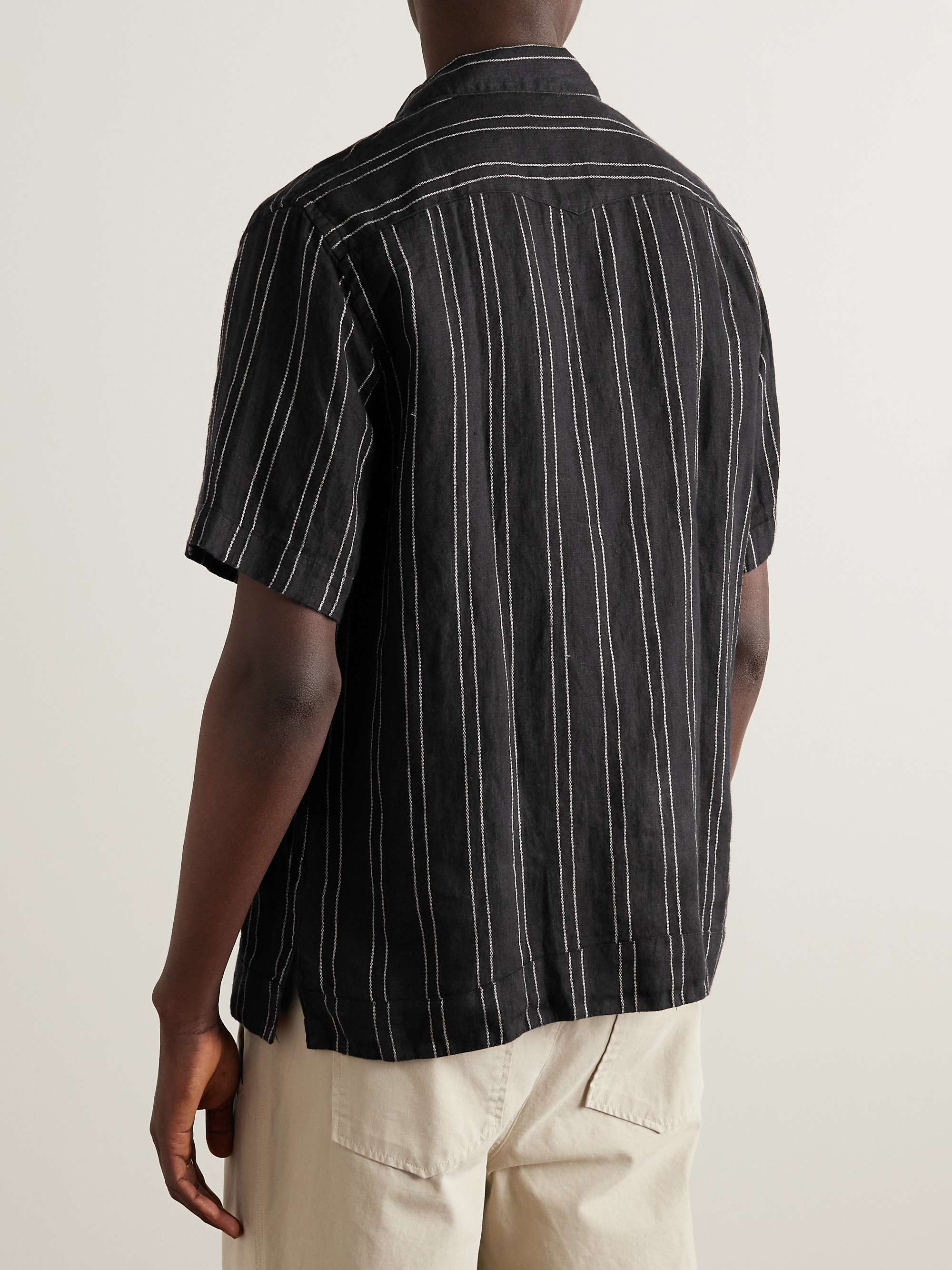 OLIVER SPENCER Camp-Collar Striped Linen Shirt for Men | MR PORTER