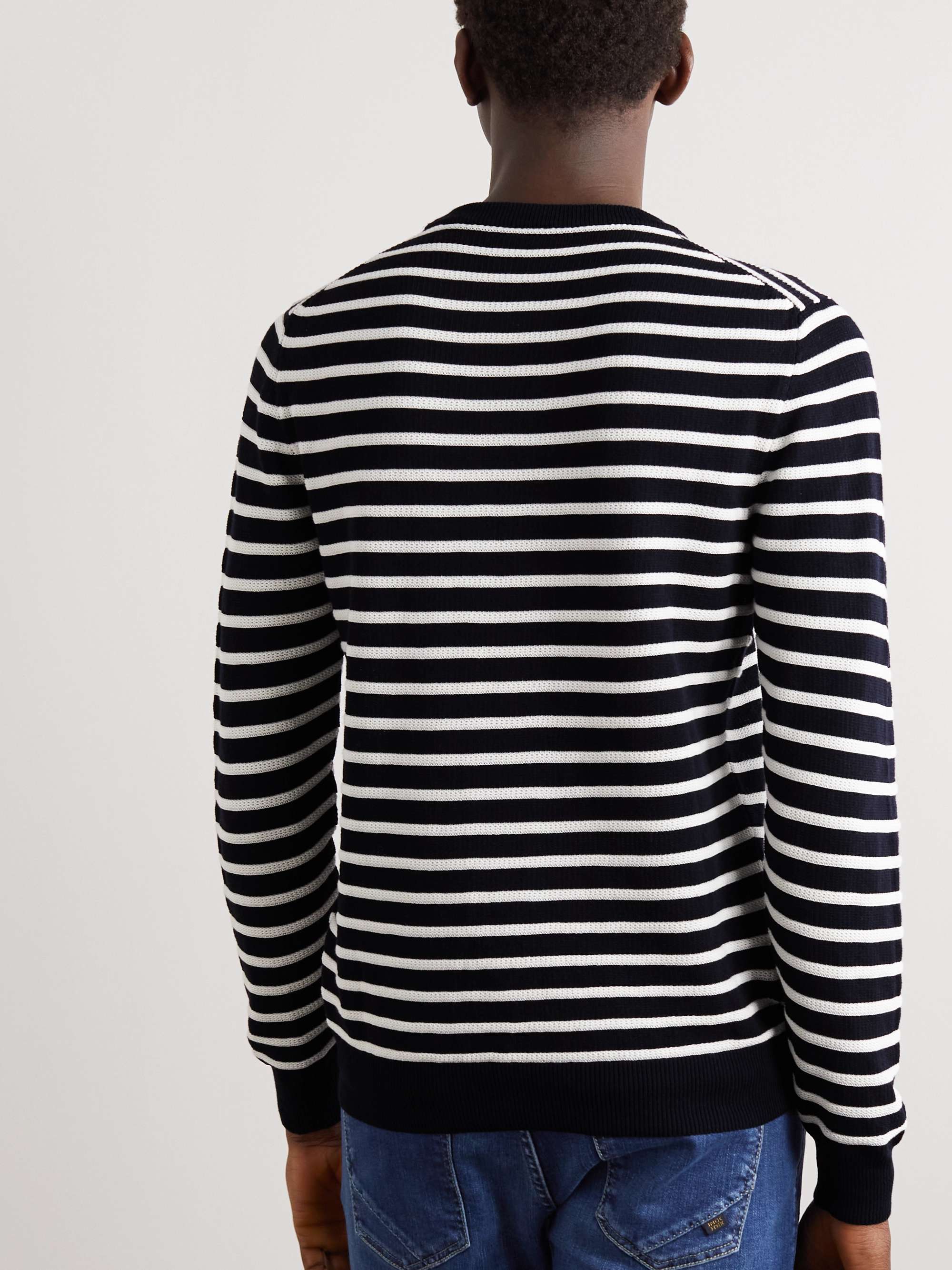 INCOTEX Striped Knitted Cotton Sweater for Men | MR PORTER