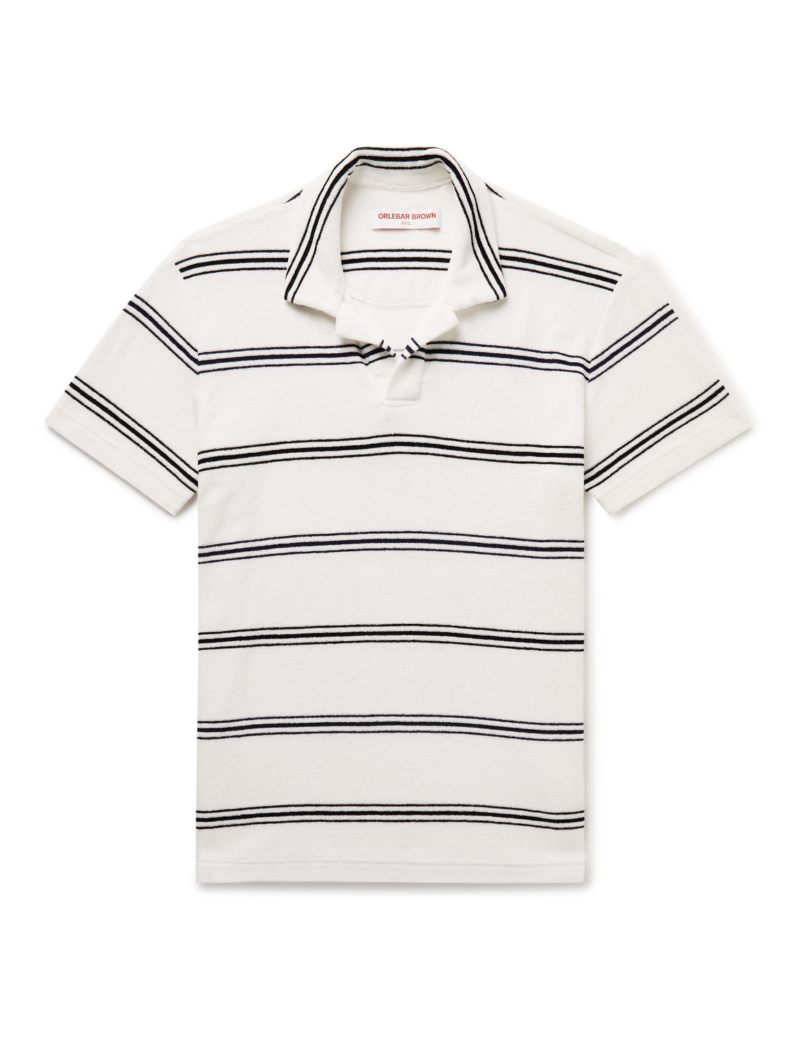 ORLEBAR BROWN SLIM-FIT STRIPED COTTON-TERRY POLO SHIRT
