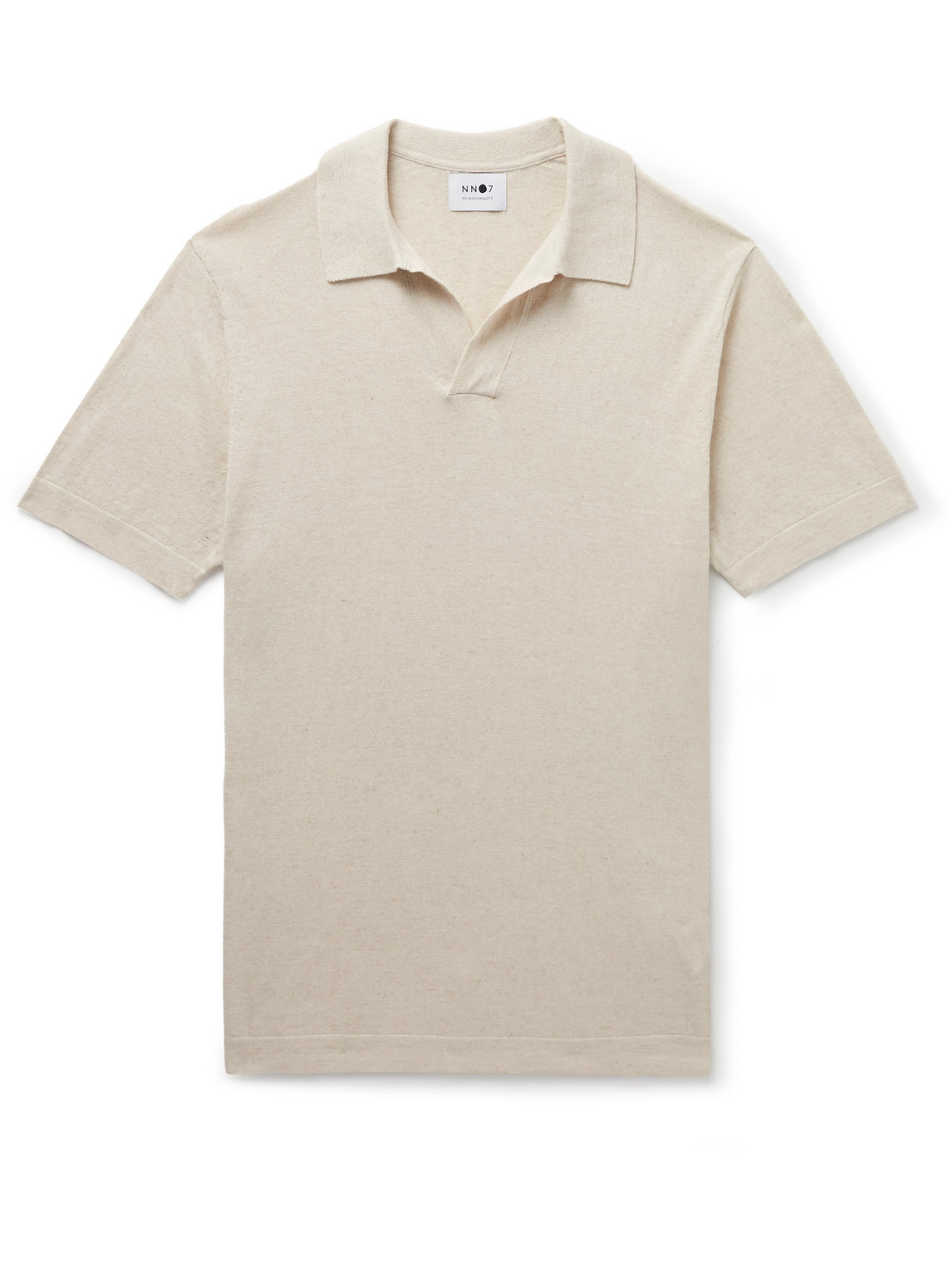 Nn07 Ryan 6311 Cotton And Linen-blend Polo Shirt In Neutrals