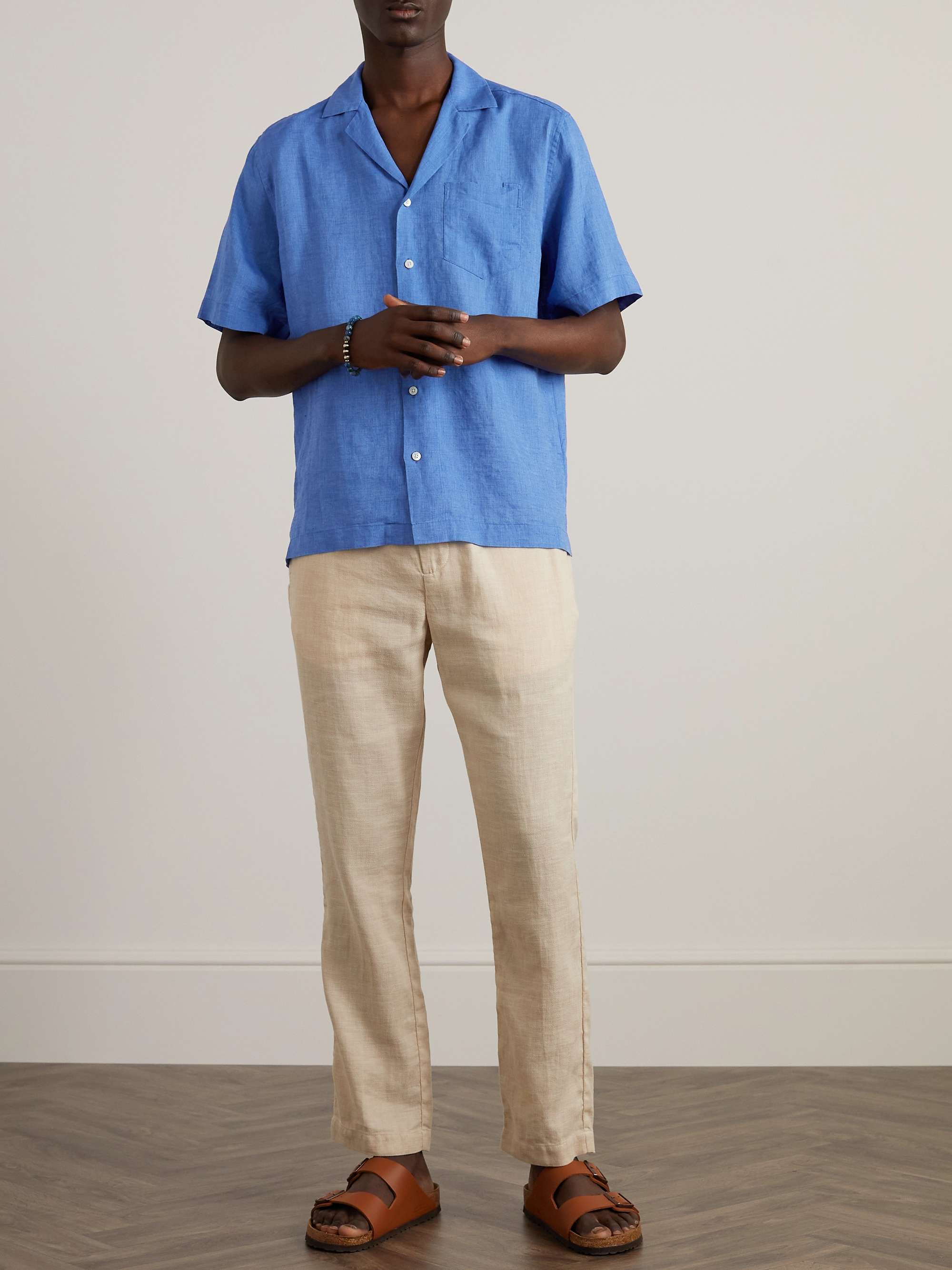 FRESCOBOL CARIOCA Angelo Camp-Collar Linen Shirt for Men | MR PORTER