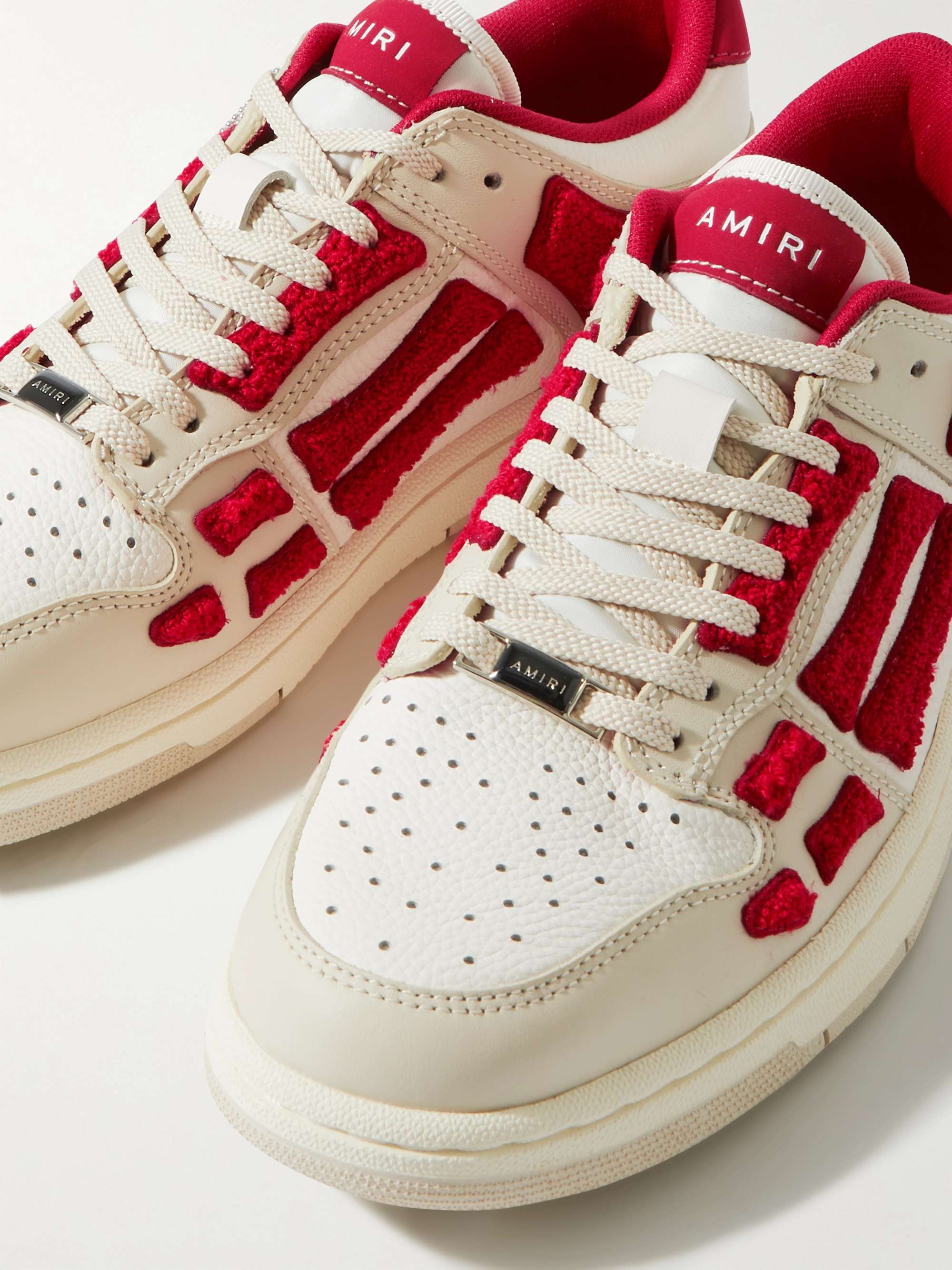 AMIRI Skel-Top Colour-Block Leather and Bouclé Sneakers for Men | MR PORTER