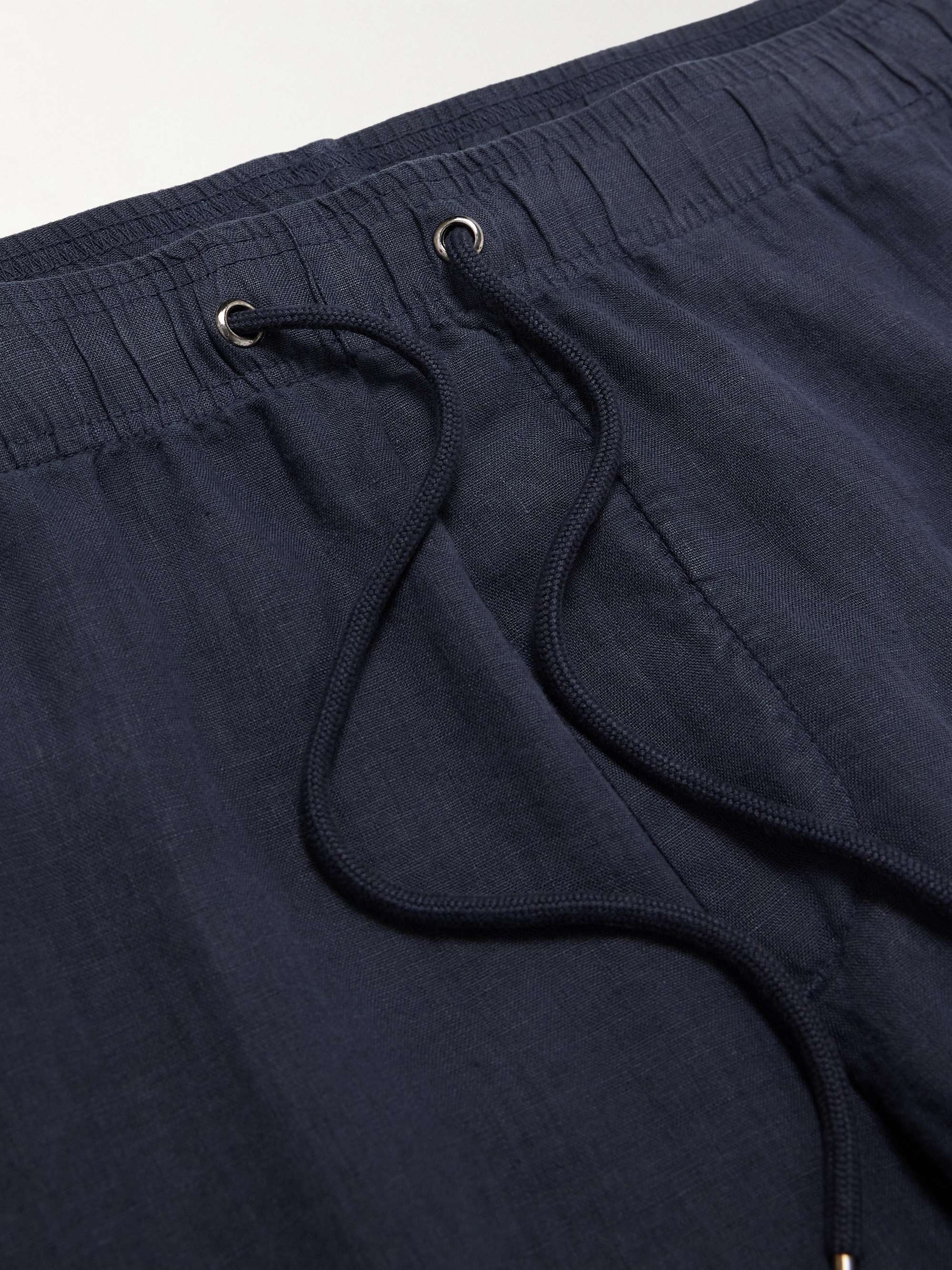 JAMES PERSE Straight-Leg Garment-Dyed Linen Drawstring Trousers for Men ...